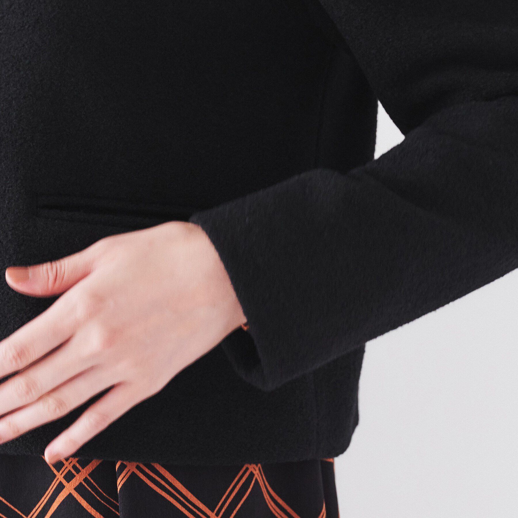 UNTITLED「【日本製/短ジャケ】ブークレークロップドジャケット」|ノーカラージャケット|