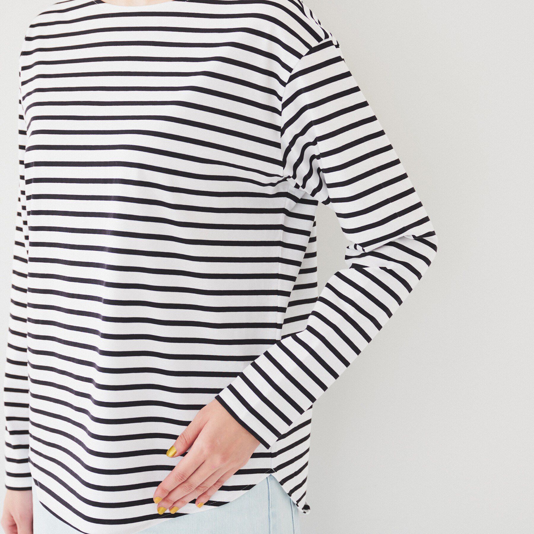 UNTITLED「【着回し/首元スッキリ】ボートネック天竺プルオーバー」|Tシャツ・カットソー|