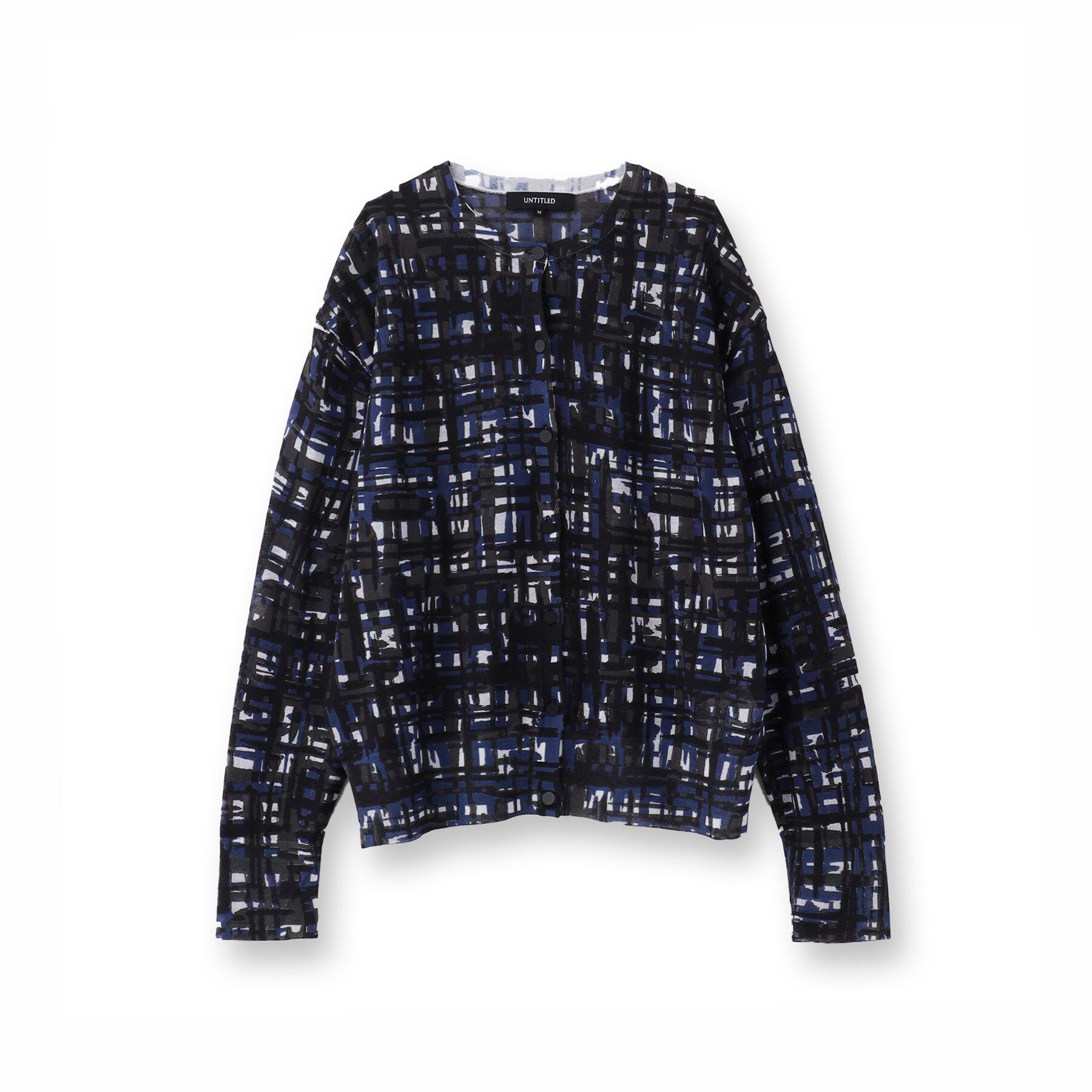 UNTITLED「【セットアップ可能/アンサンブル可能/シアー】チェックプリント カーディガンニット」|カーディガン|