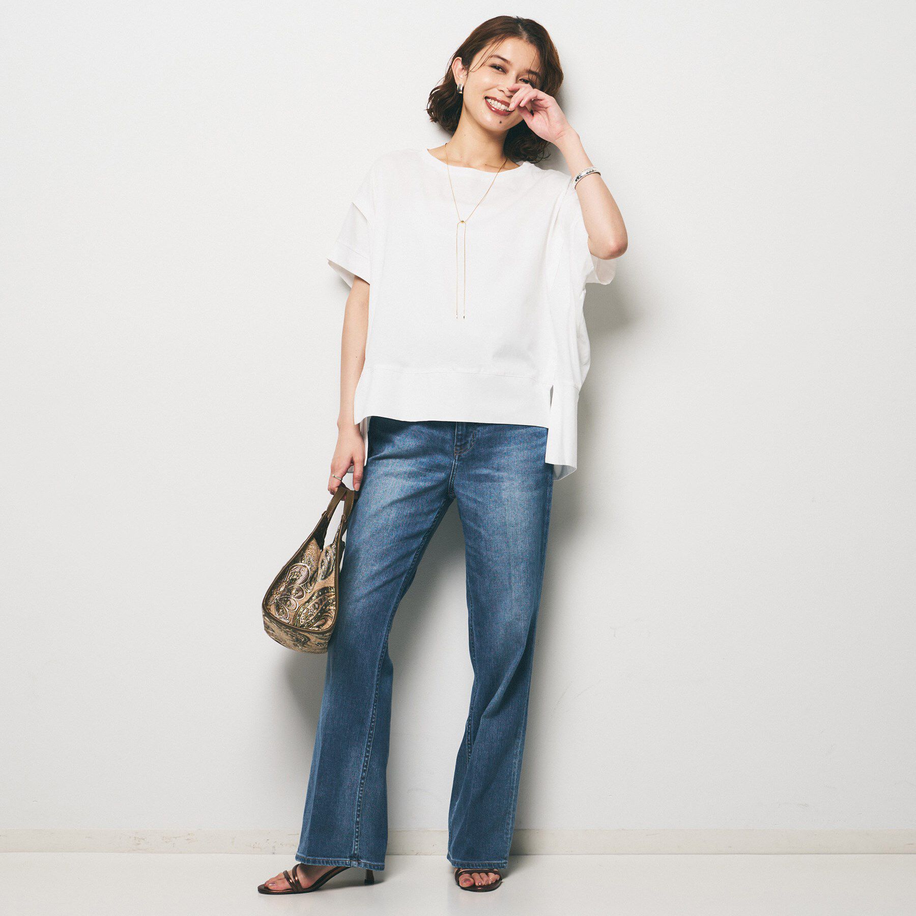 UNTITLED「【Audrey and John Wad】ダブルシルケット天竺デザインプルオーバー」|Tシャツ・カットソー|