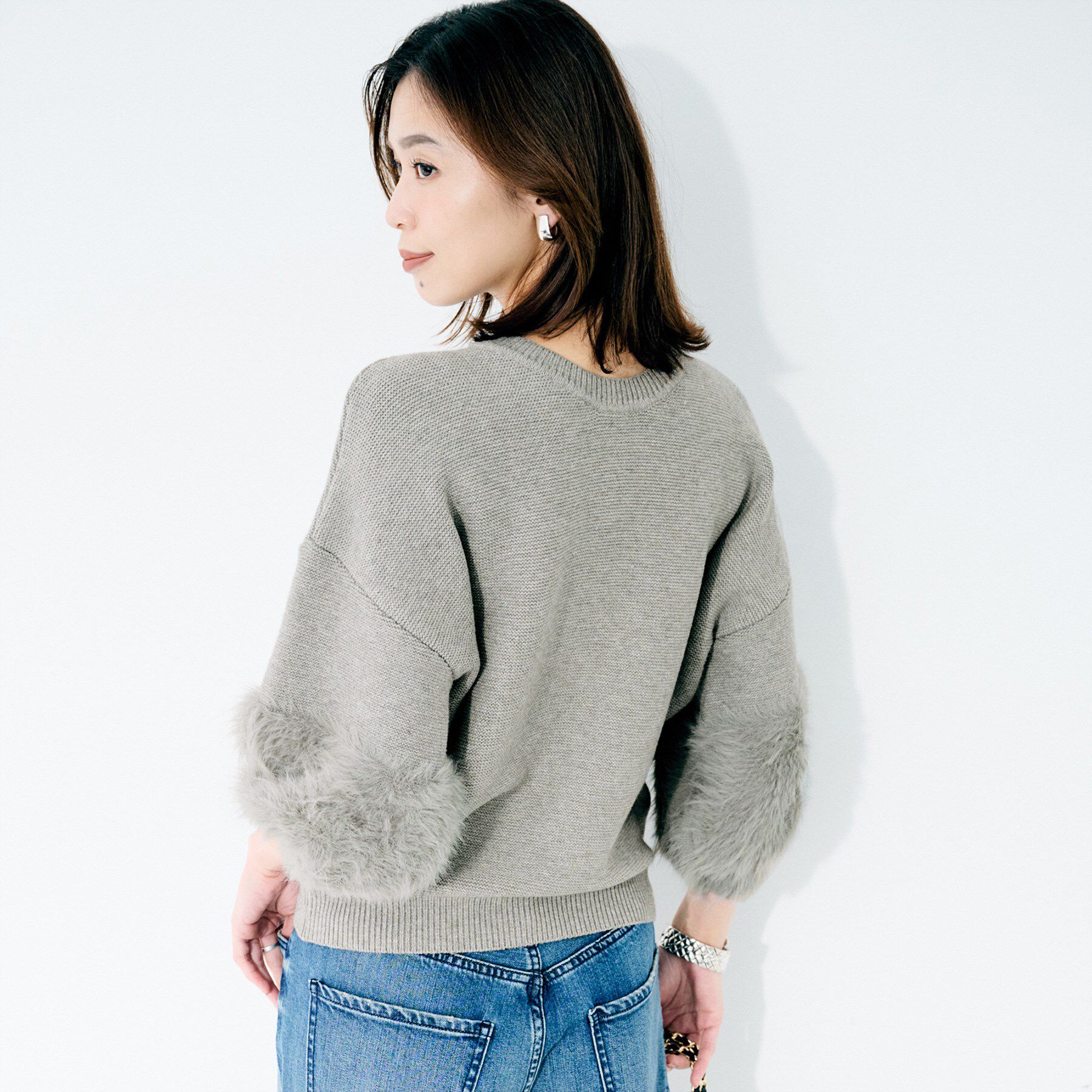 UNTITLED「【TORRAZZO DONNA】ファースリーブ2wayプルオーバー」|Tシャツ・カットソー|