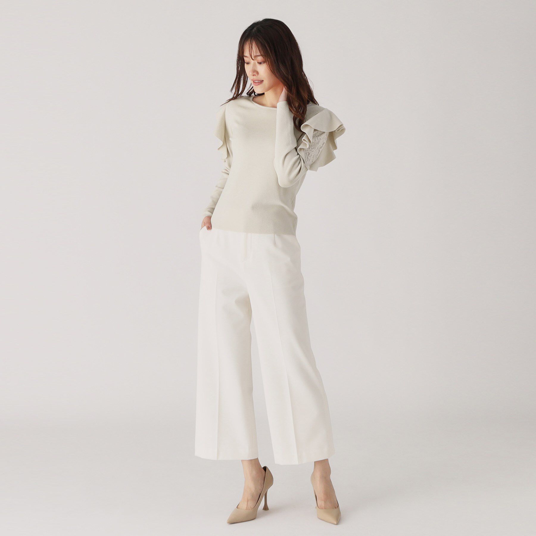 COUP DE CHANCE「【洗える】フリルデザインニット」|ニット・セーター|