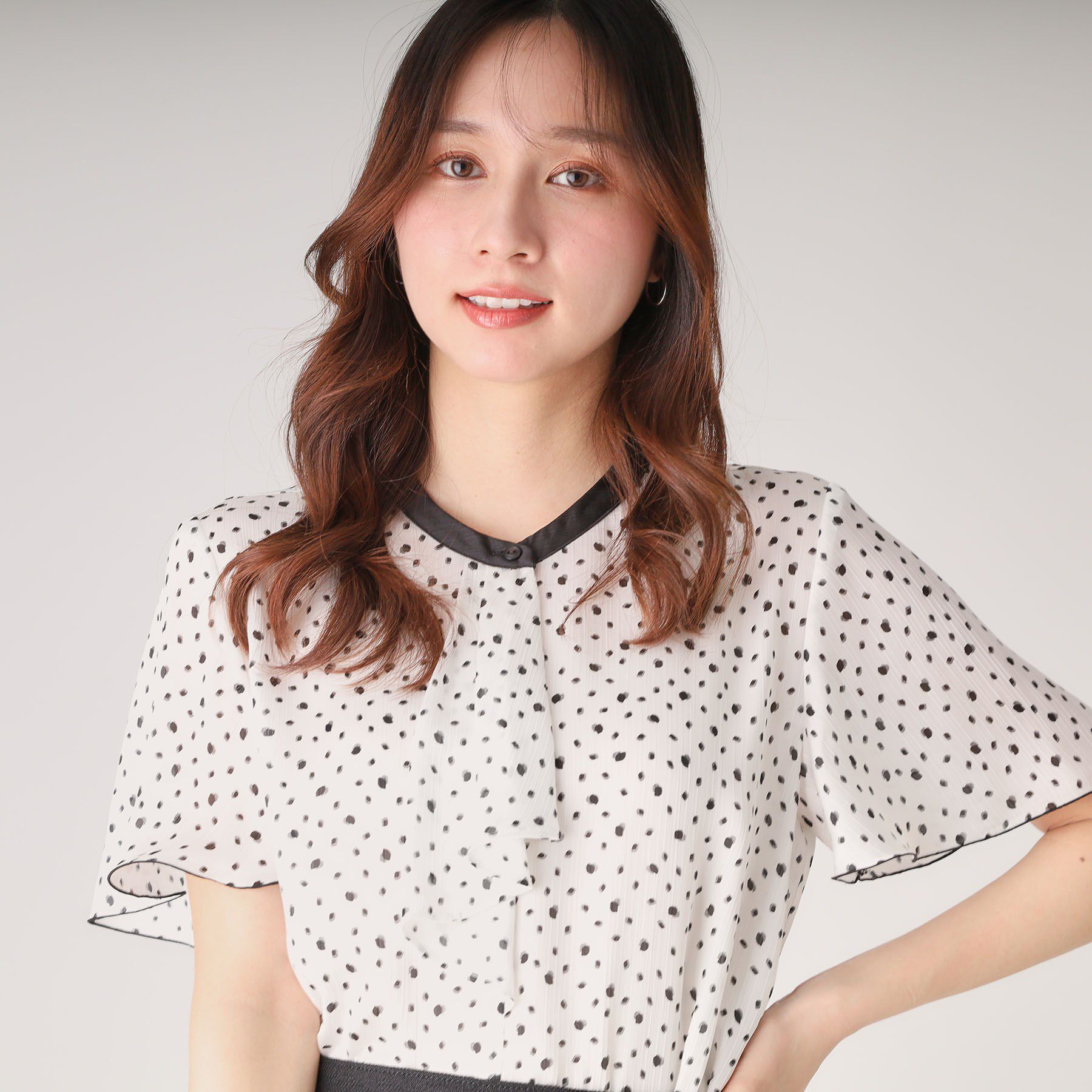 COUP DE CHANCE「【洗える】フリルデザインブラウス」|シャツ・ブラウス|