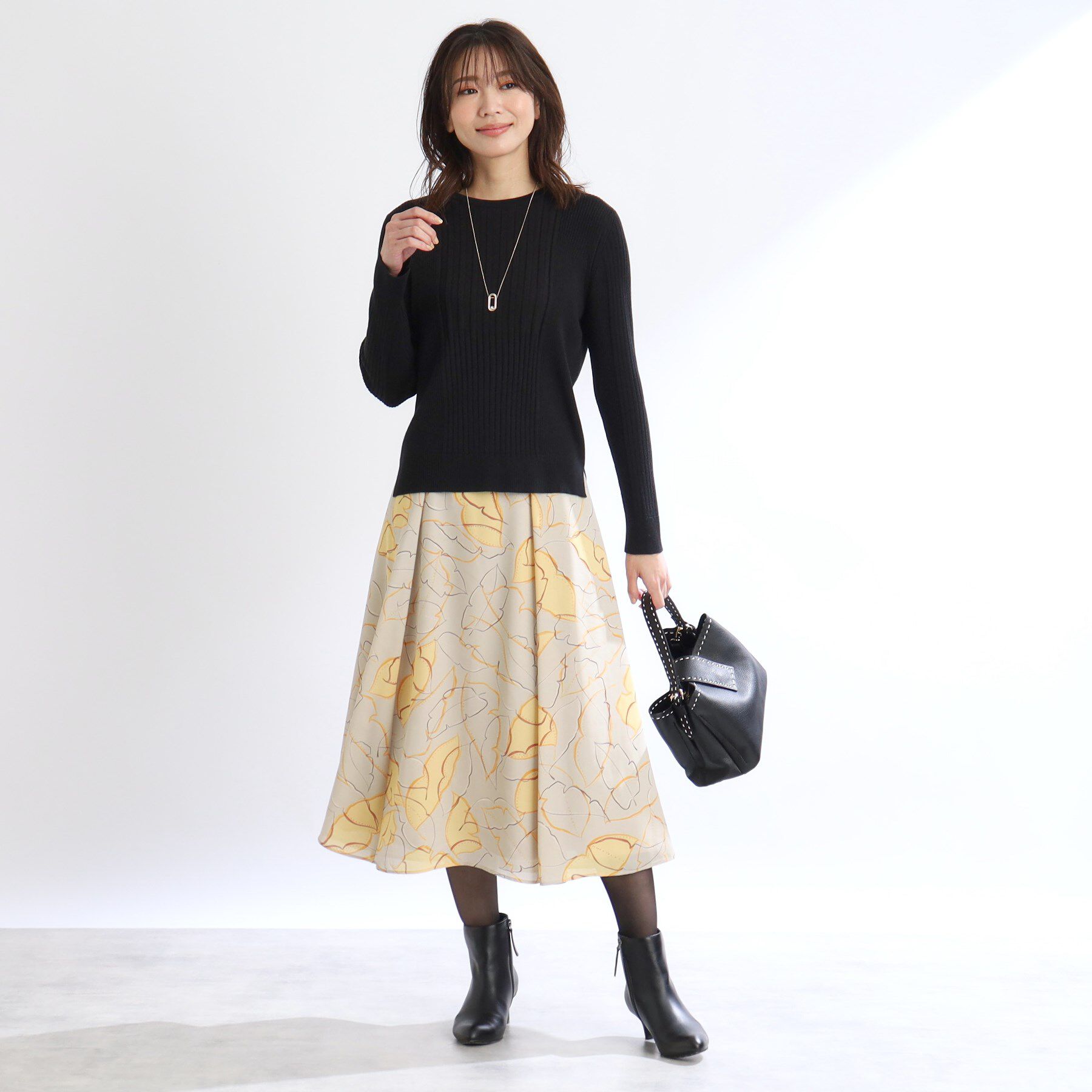 Reflect「【洗える】ラウンドネックリブニット」|ニット・セーター|