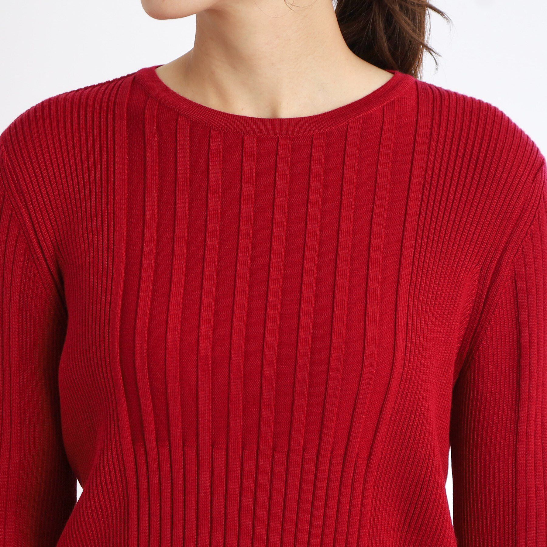 Reflect「【洗える】ラウンドネックリブニット」|ニット・セーター|