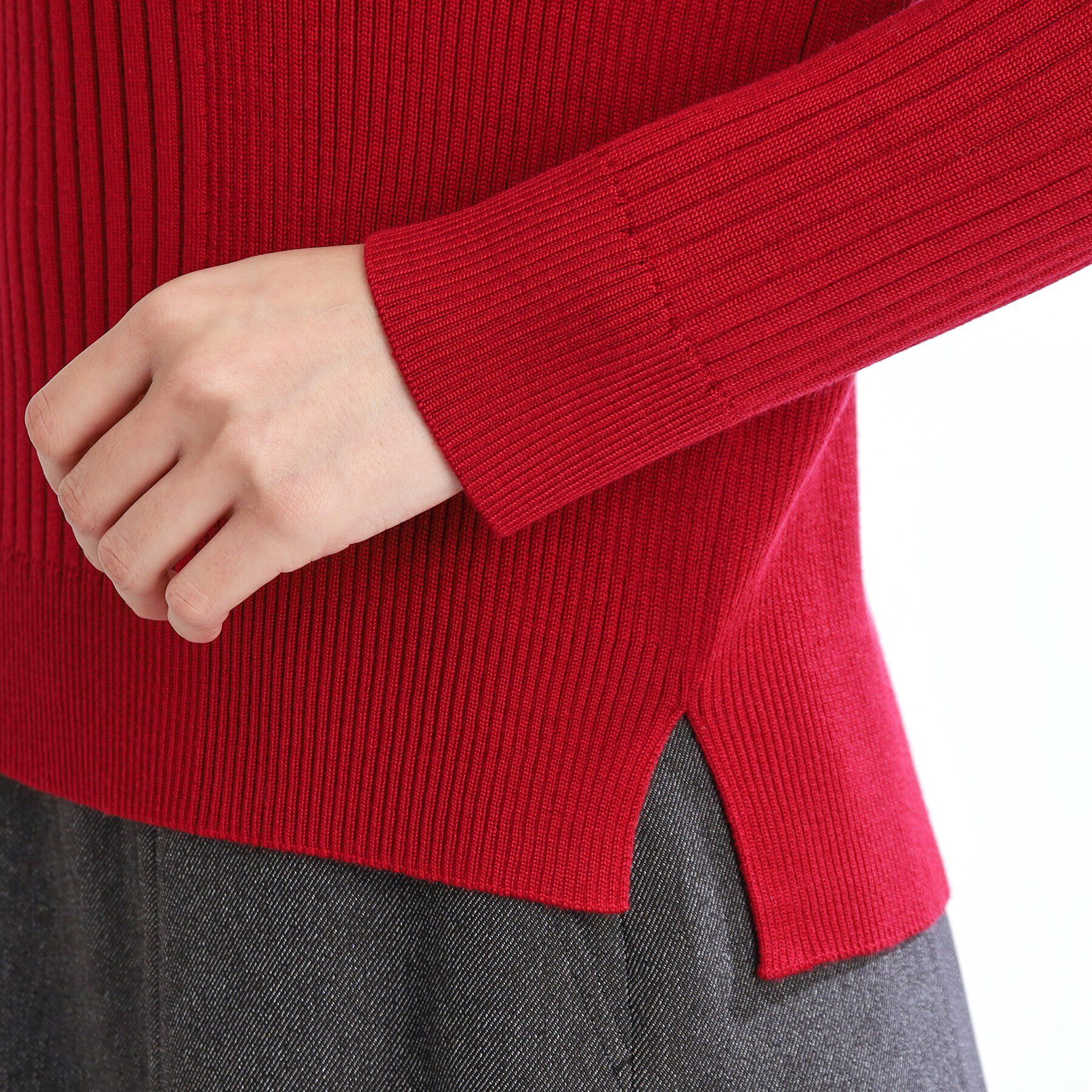 Reflect「【洗える】ラウンドネックリブニット」|ニット・セーター|