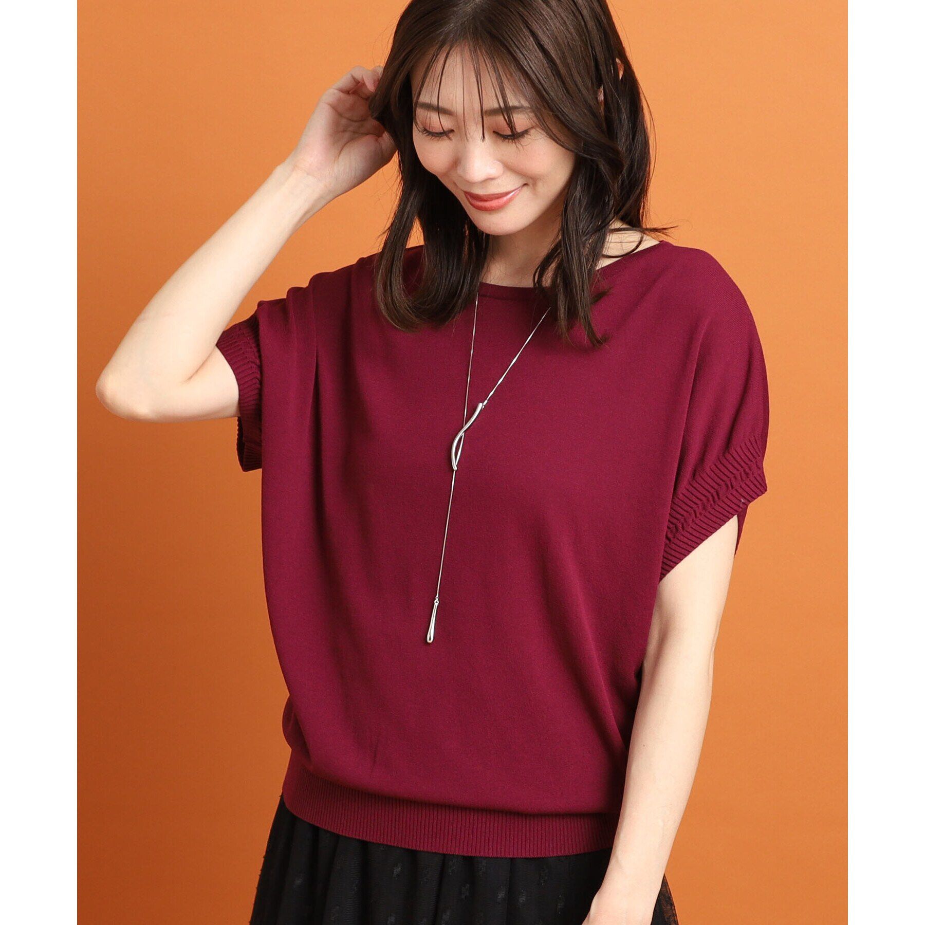 Reflect「【SALE／人気♪／WEB限定カラーあり／洗える／二の腕カバー◎】ボートネックニット」|ニット・セーター|