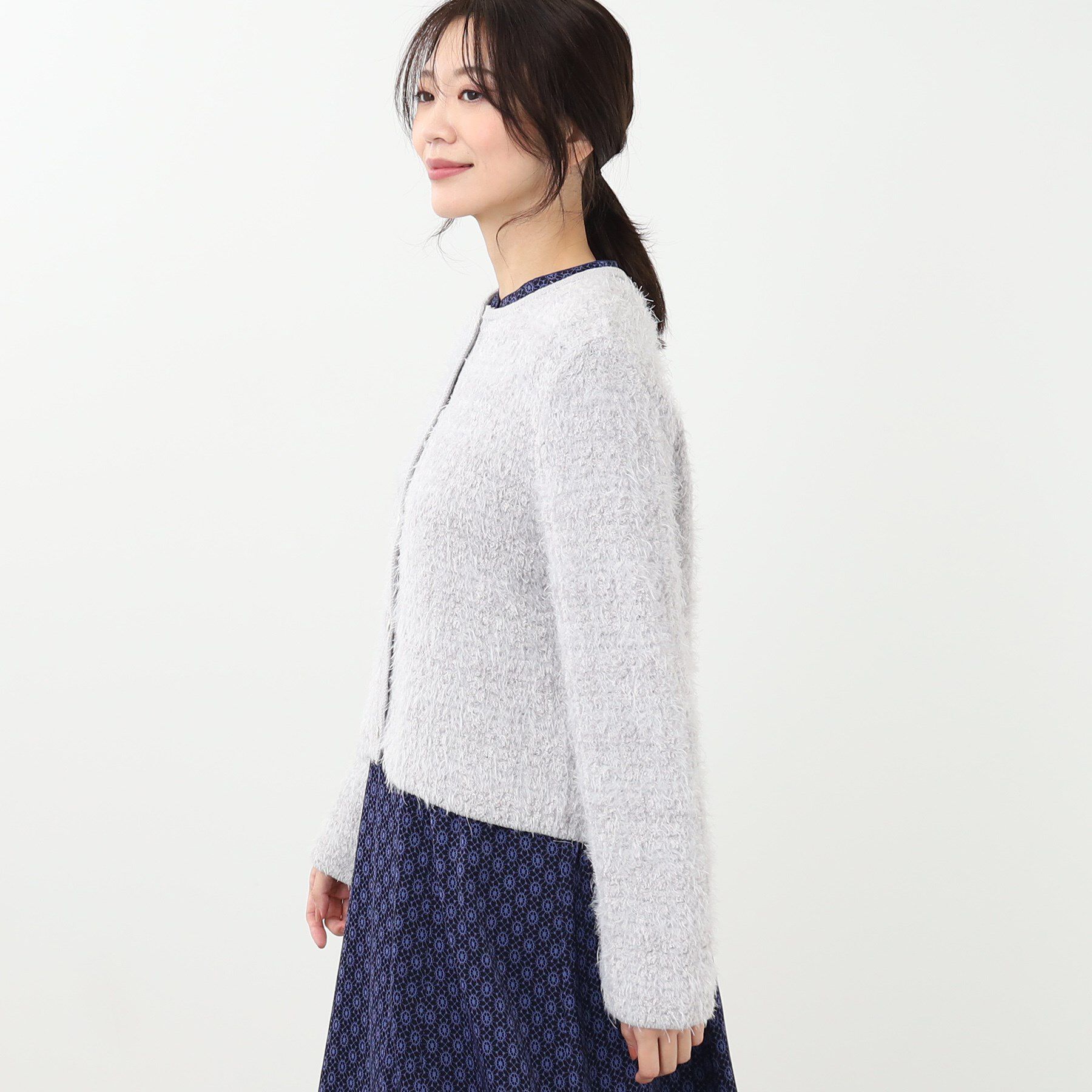 Reflect「【手洗い可】ジャカード編みカーディガン」|カーディガン|