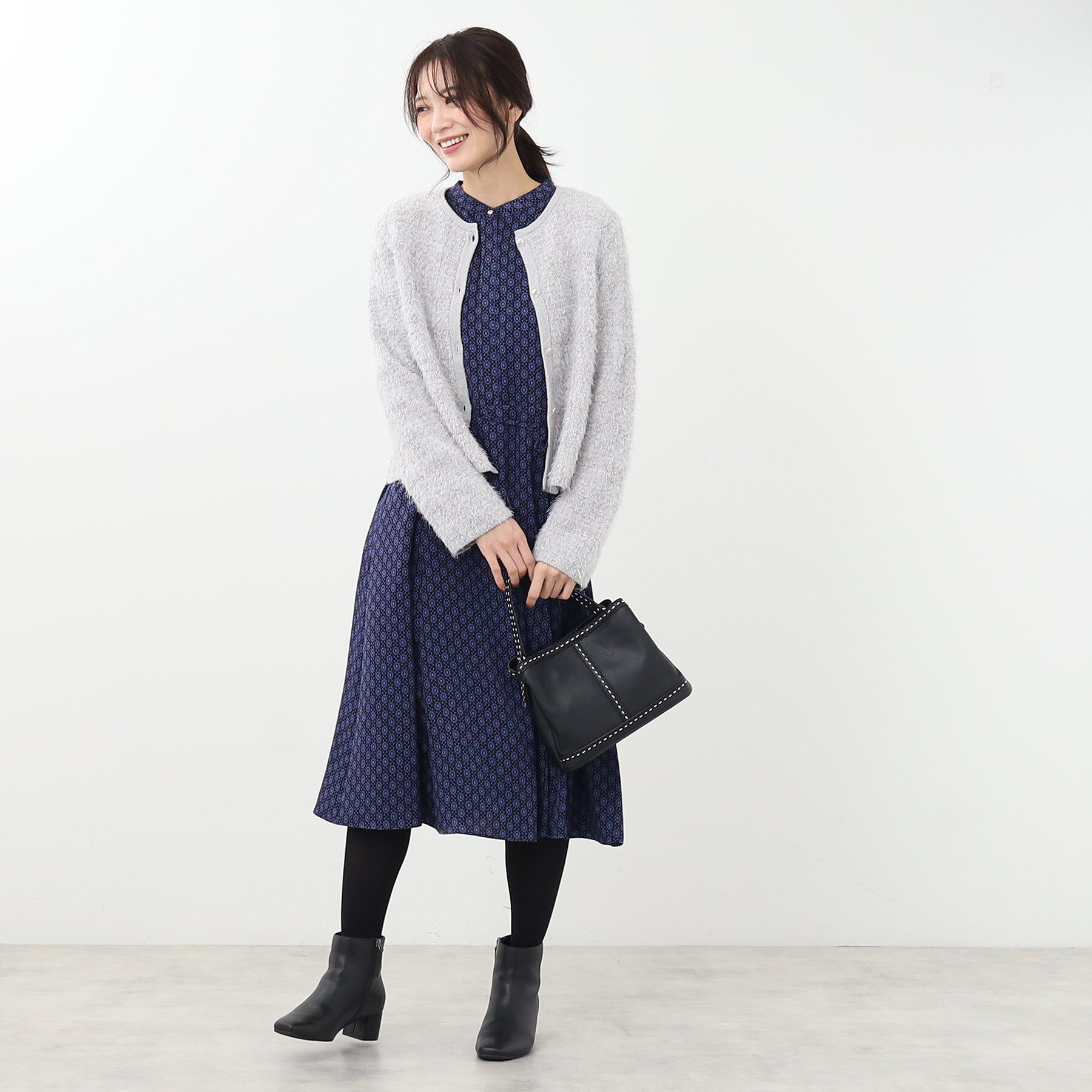 Reflect「【手洗い可】ジャカード編みカーディガン」|カーディガン|