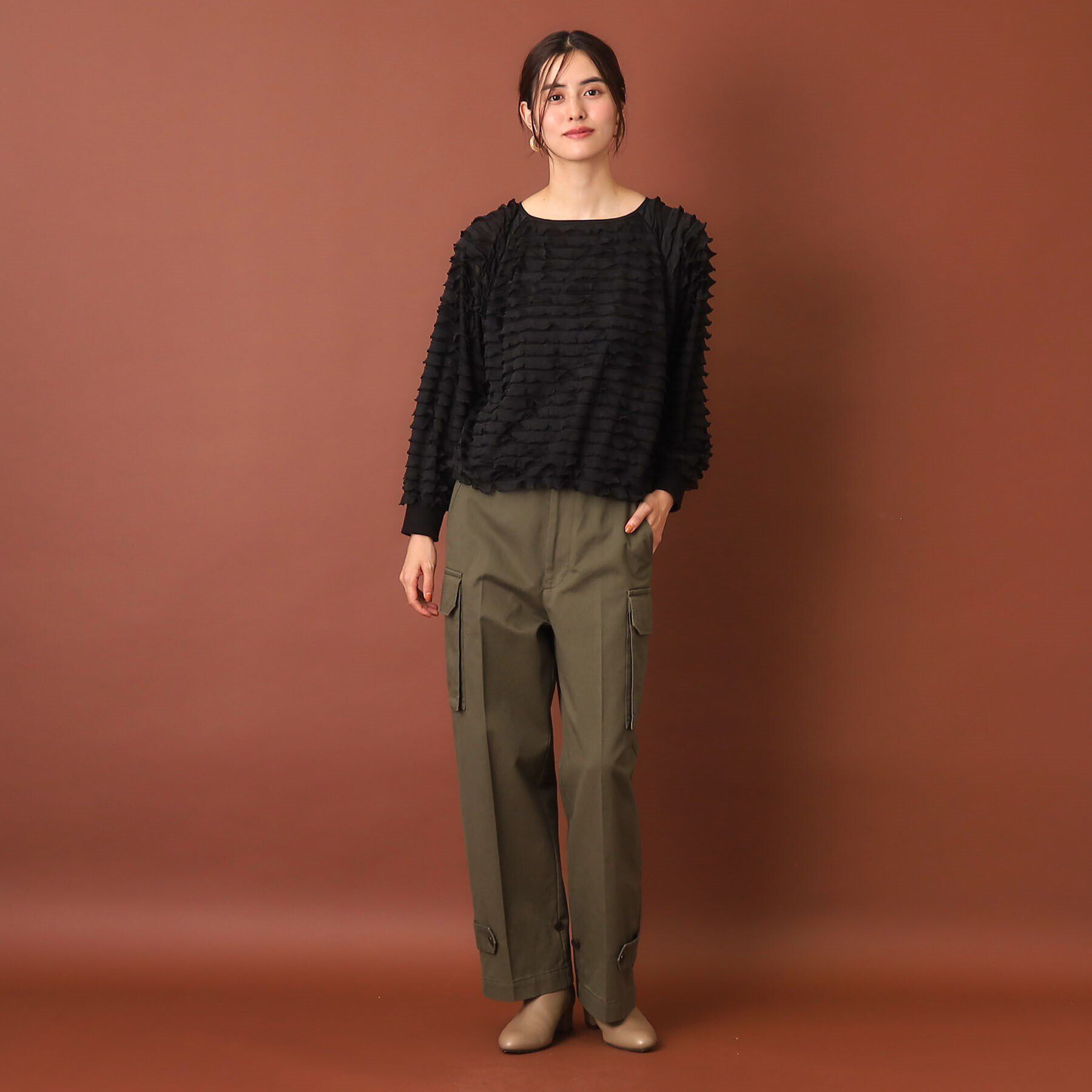 DRESSTERIOR「フリルジャージープルオーバー」|Tシャツ・カットソー|