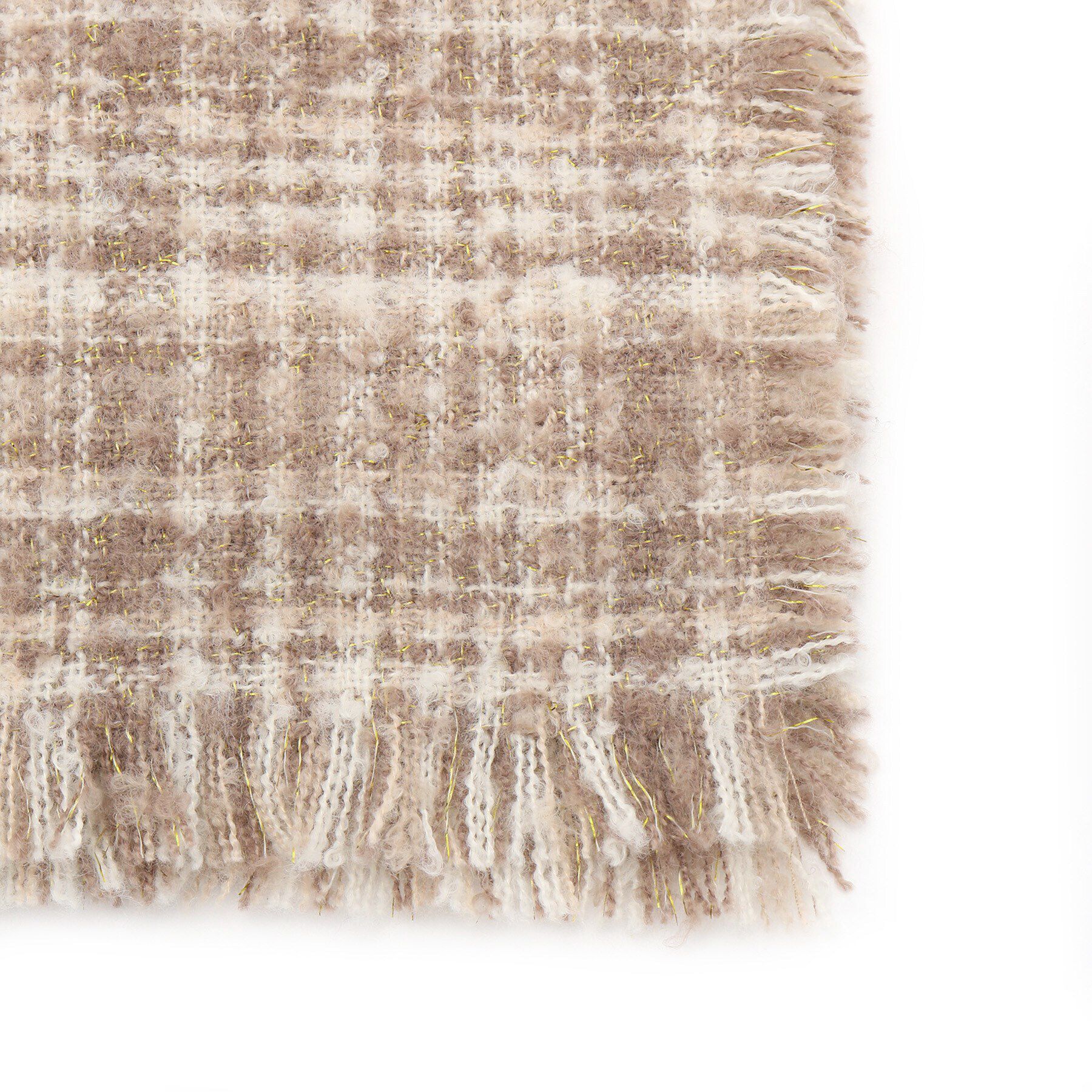 grove「ラメツイードチェックストール」|ストール|