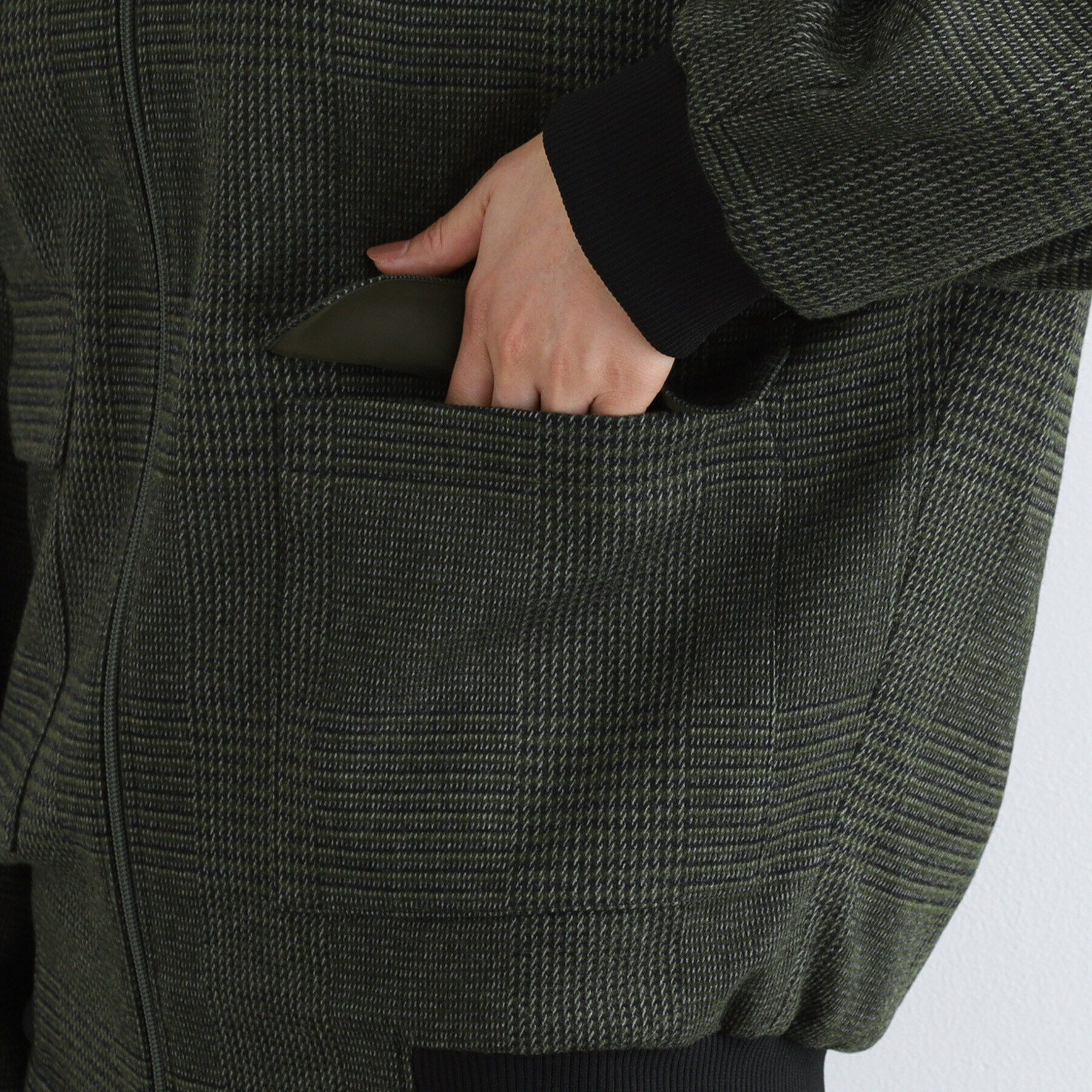 INDIVI「【日本製／SETUP可能】グレンチェックブルゾン」|ブルゾン・スタジャン|