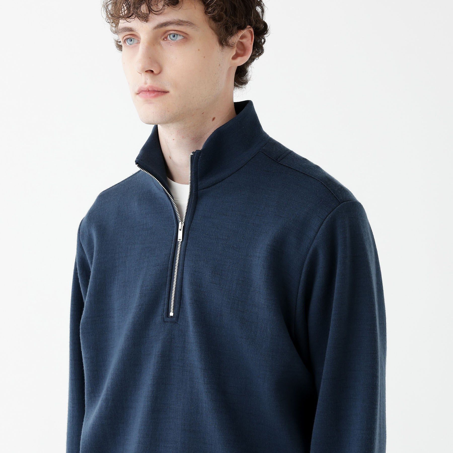 TAKEO KIKUCHI「【THE FLAGSHIP】ウール ダンボール ハーフジップ プルオーバー」|Tシャツ・カットソー|