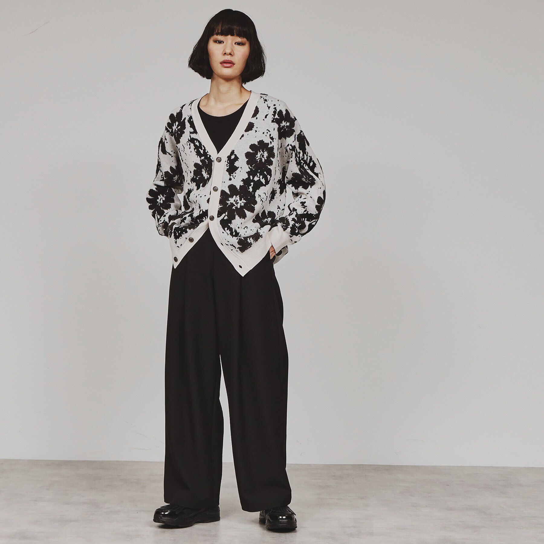tk.TAKEO KIKUCHI「フラワージャカードカーディガン」|カーディガン|