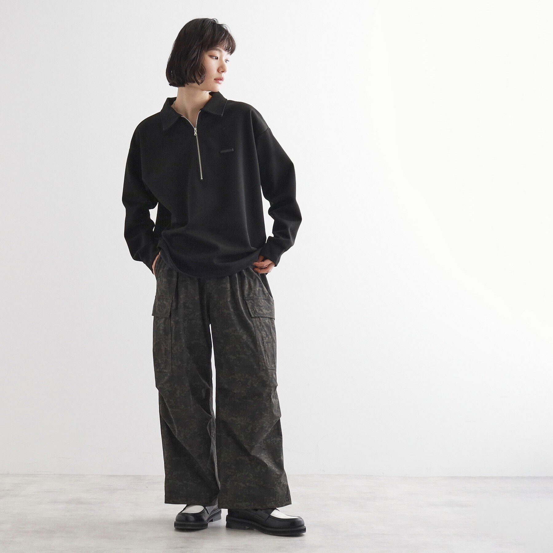 tk.TAKEO KIKUCHI「ハーフジップポロカットソー」|Tシャツ・カットソー|