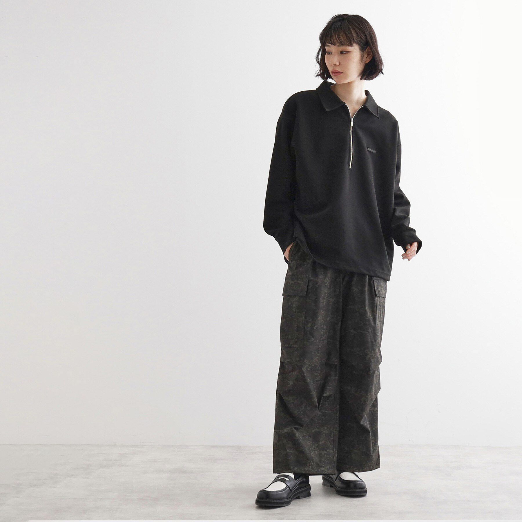 tk.TAKEO KIKUCHI「ハーフジップポロカットソー」|Tシャツ・カットソー|