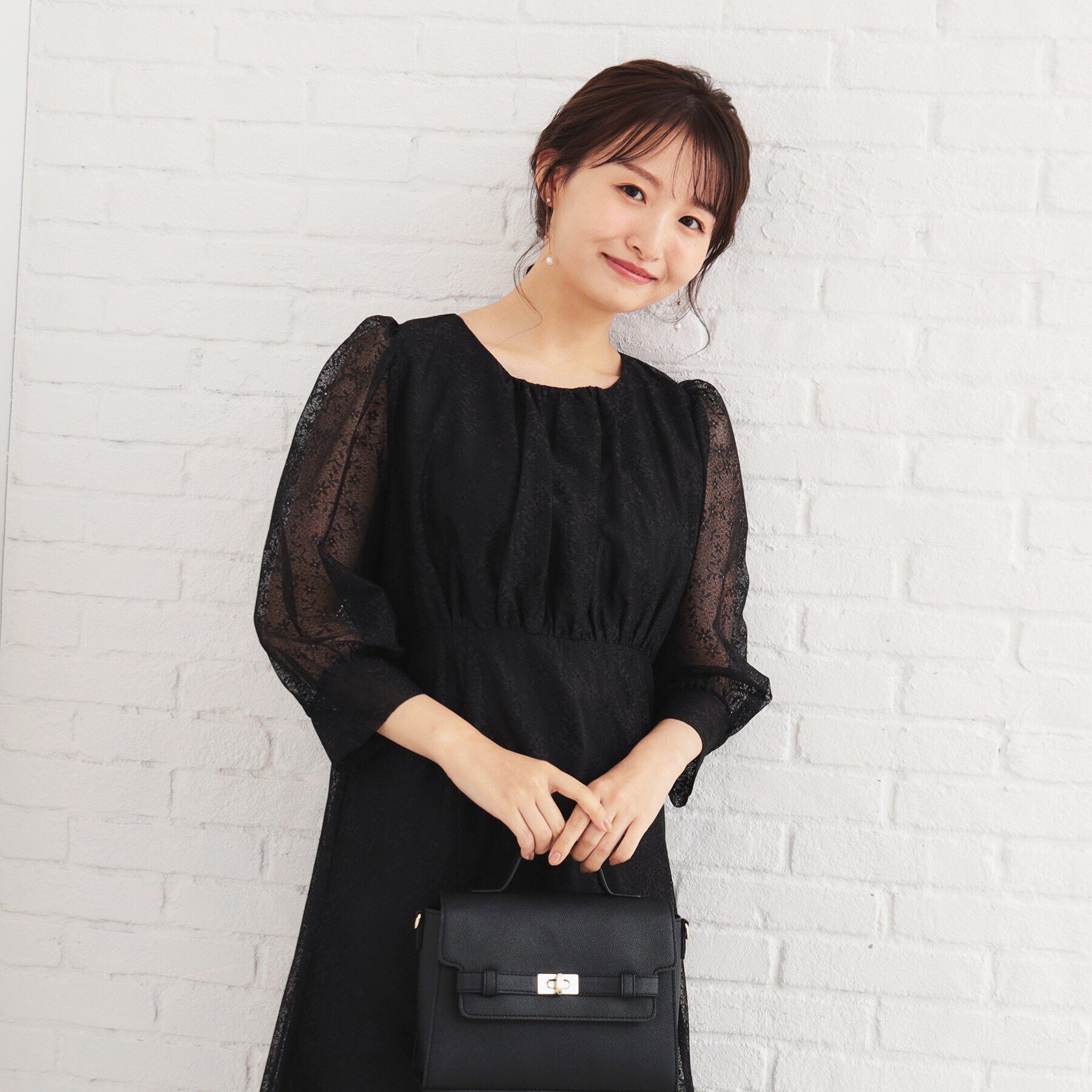 index「ミニフラワーレースワンピース【洗濯機洗い可】」|ワンピース|