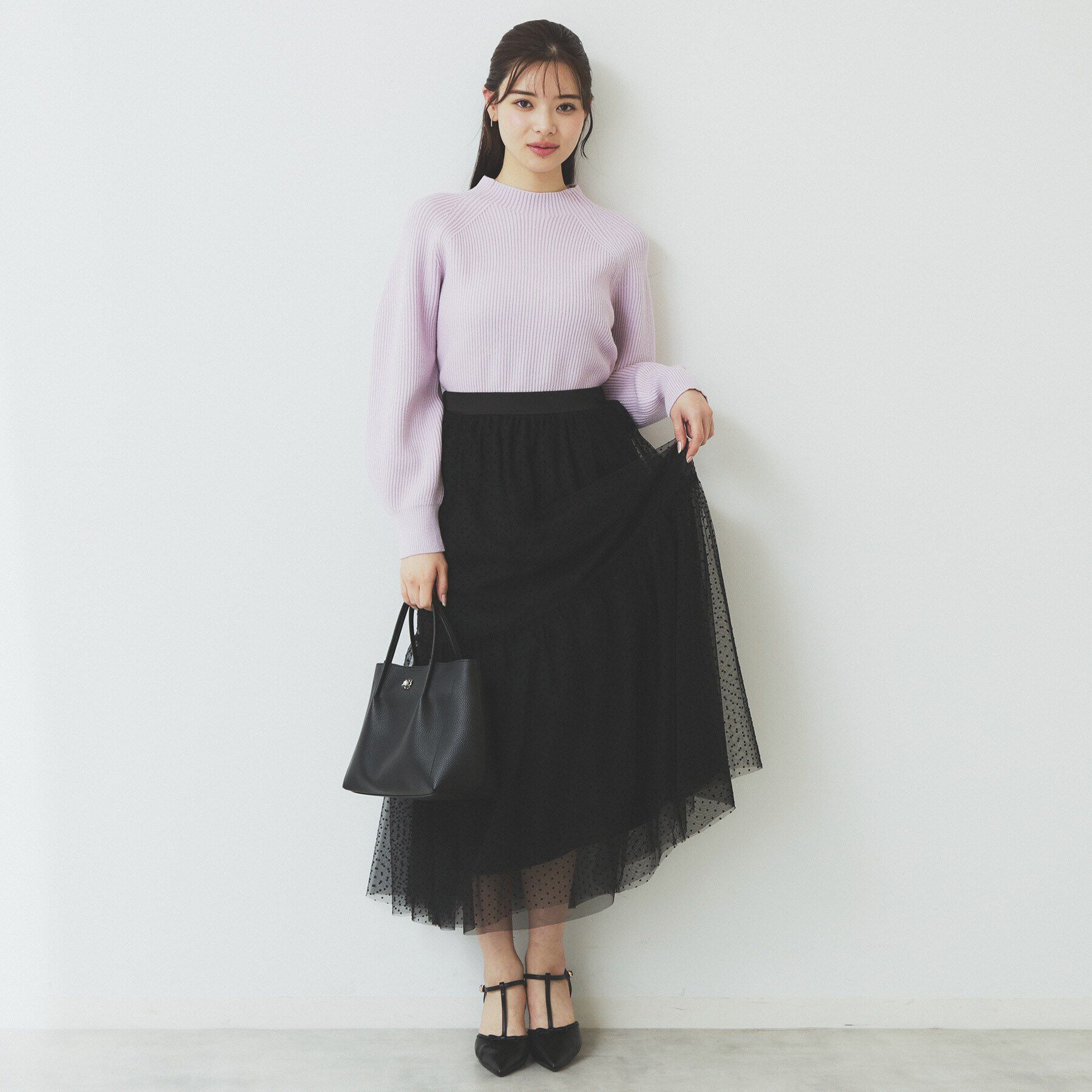 index「ラグランスリーブリブニット【洗濯機洗い可】」|ニット・セーター|