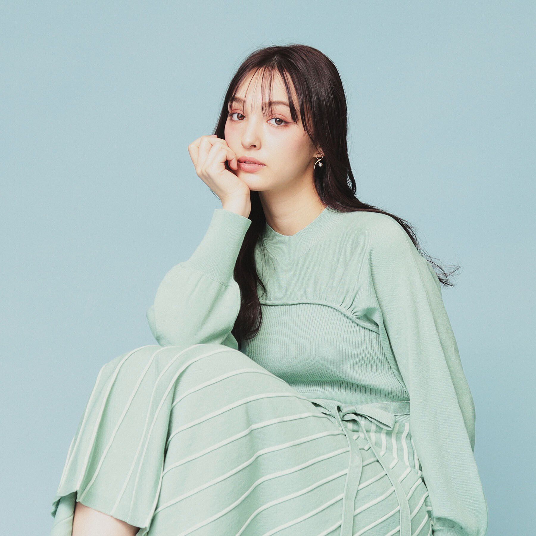 index「ビスチェライクバイカラーニットワンピース【洗濯機洗い可】」|ワンピース|