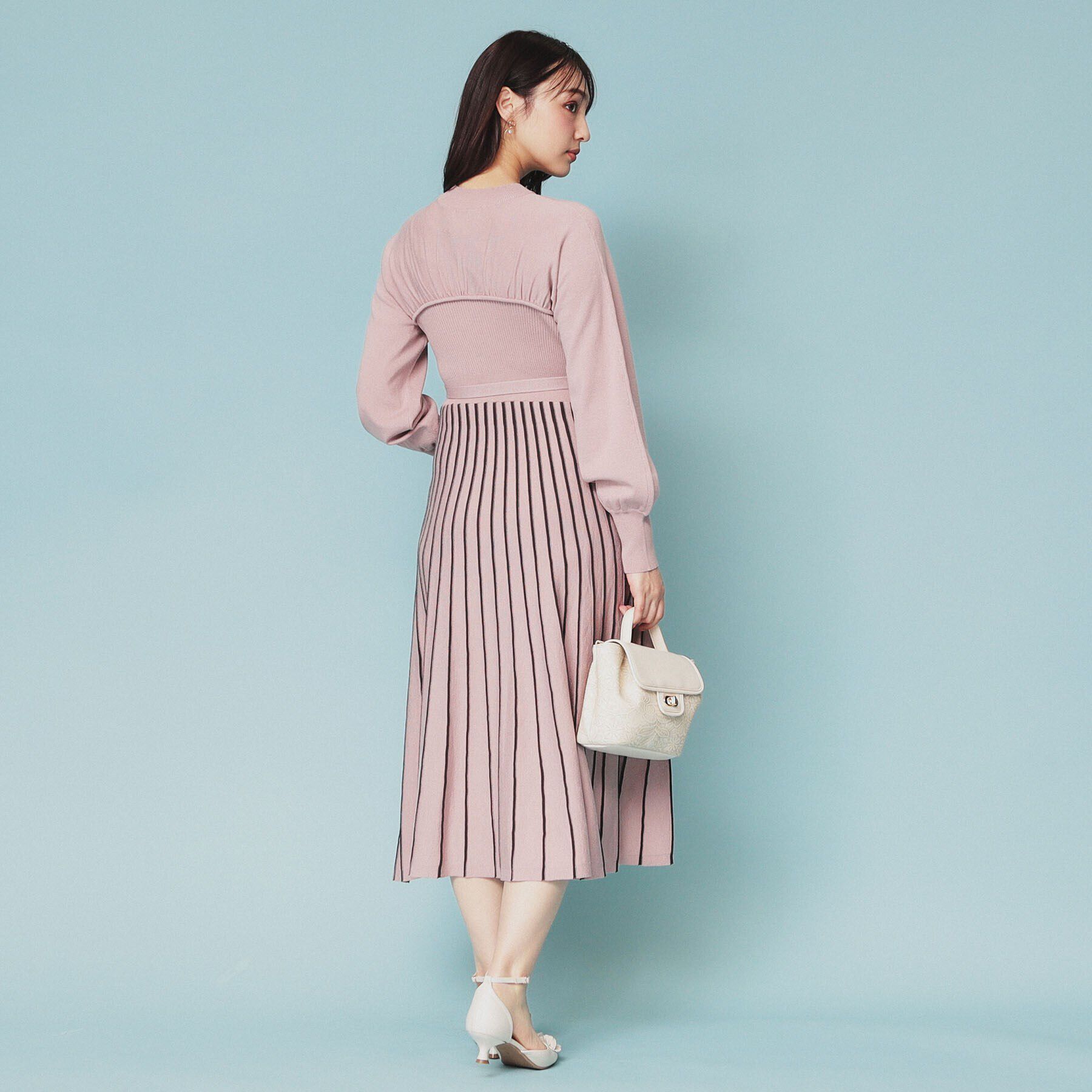 index「ビスチェライクバイカラーニットワンピース【洗濯機洗い可】」|ワンピース|