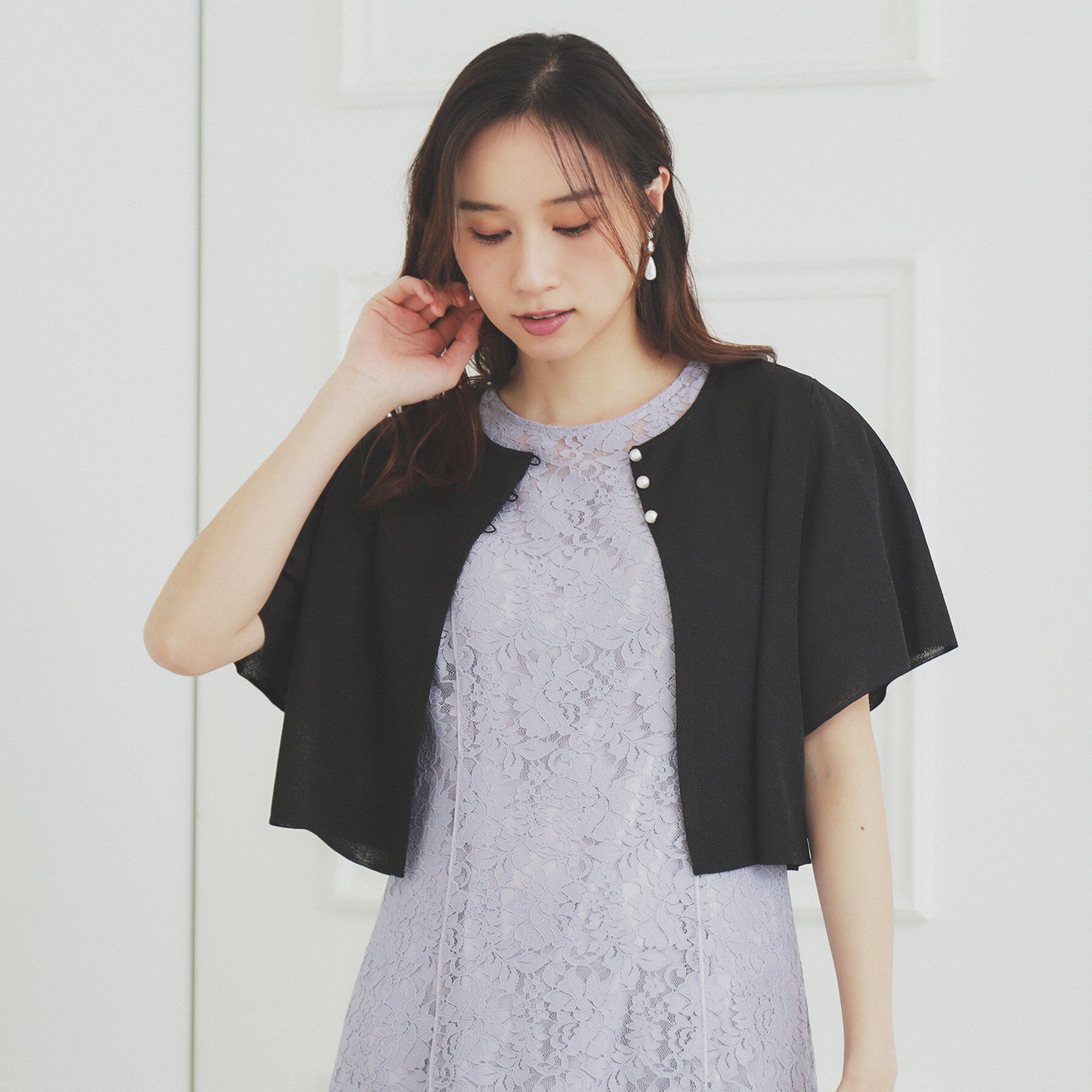 index「シャイニーショートボレロ/前後2WAY【洗濯機洗い可/抗ピル】」|カーディガン|