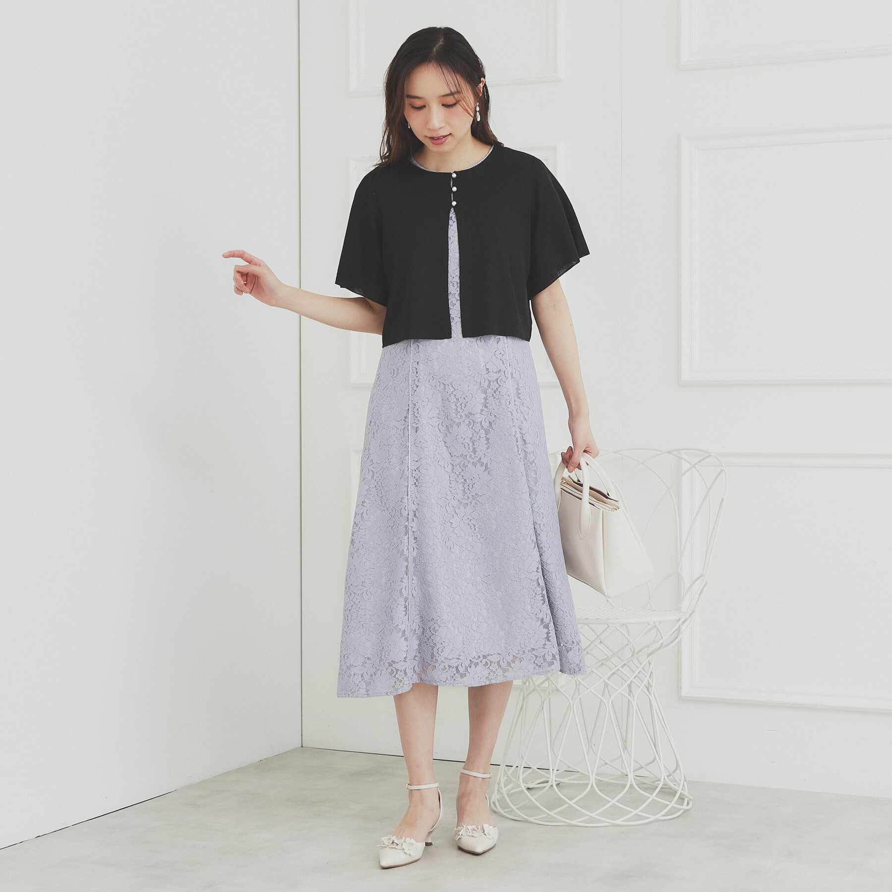 index「シャイニーショートボレロ/前後2WAY【洗濯機洗い可/抗ピル】」|カーディガン|