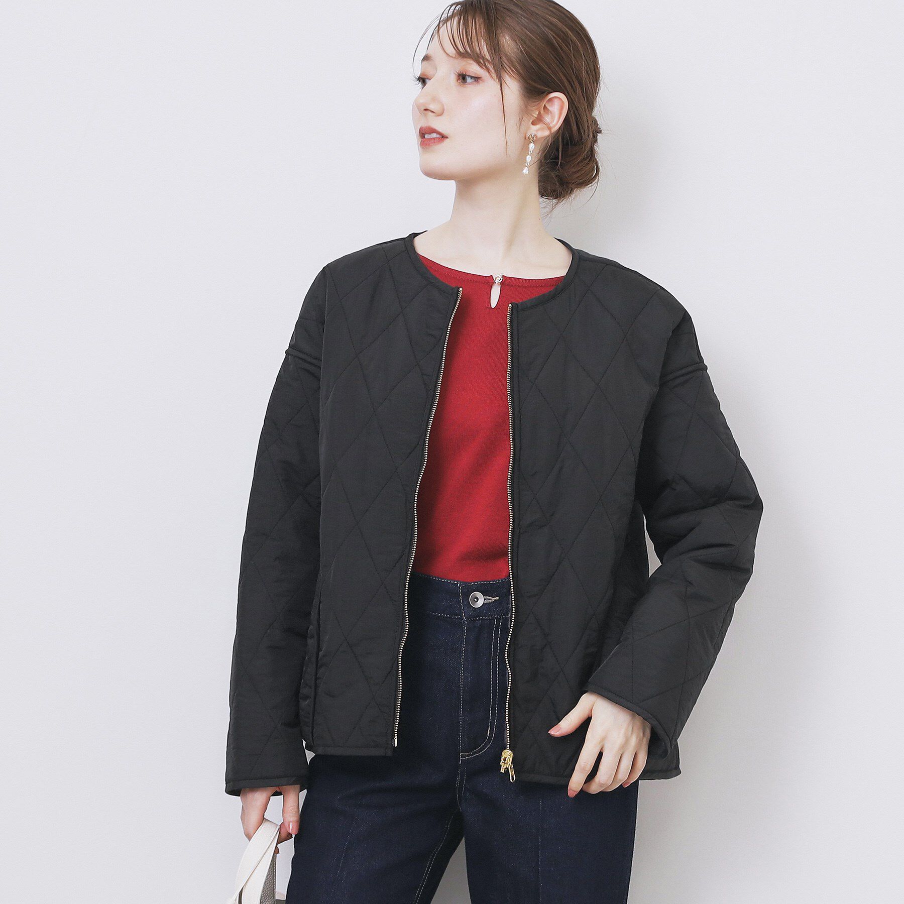 index「リバーシブル キルティングファーブルゾン【洗濯機OK】」|ブルゾン・スタジャン|