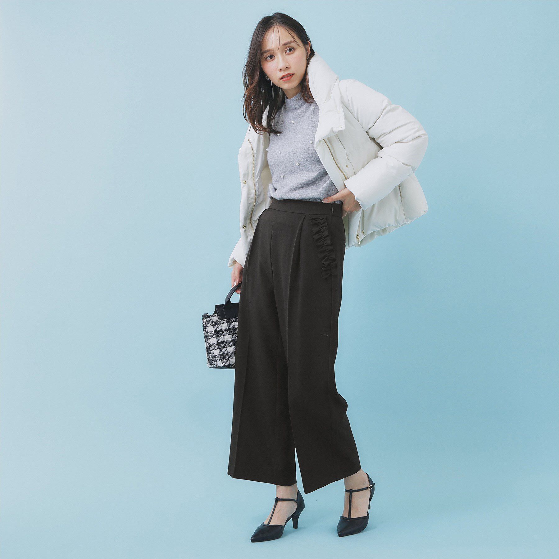 index「フリルポケットストレートパンツ【洗濯機OK/防シワ】」|その他|