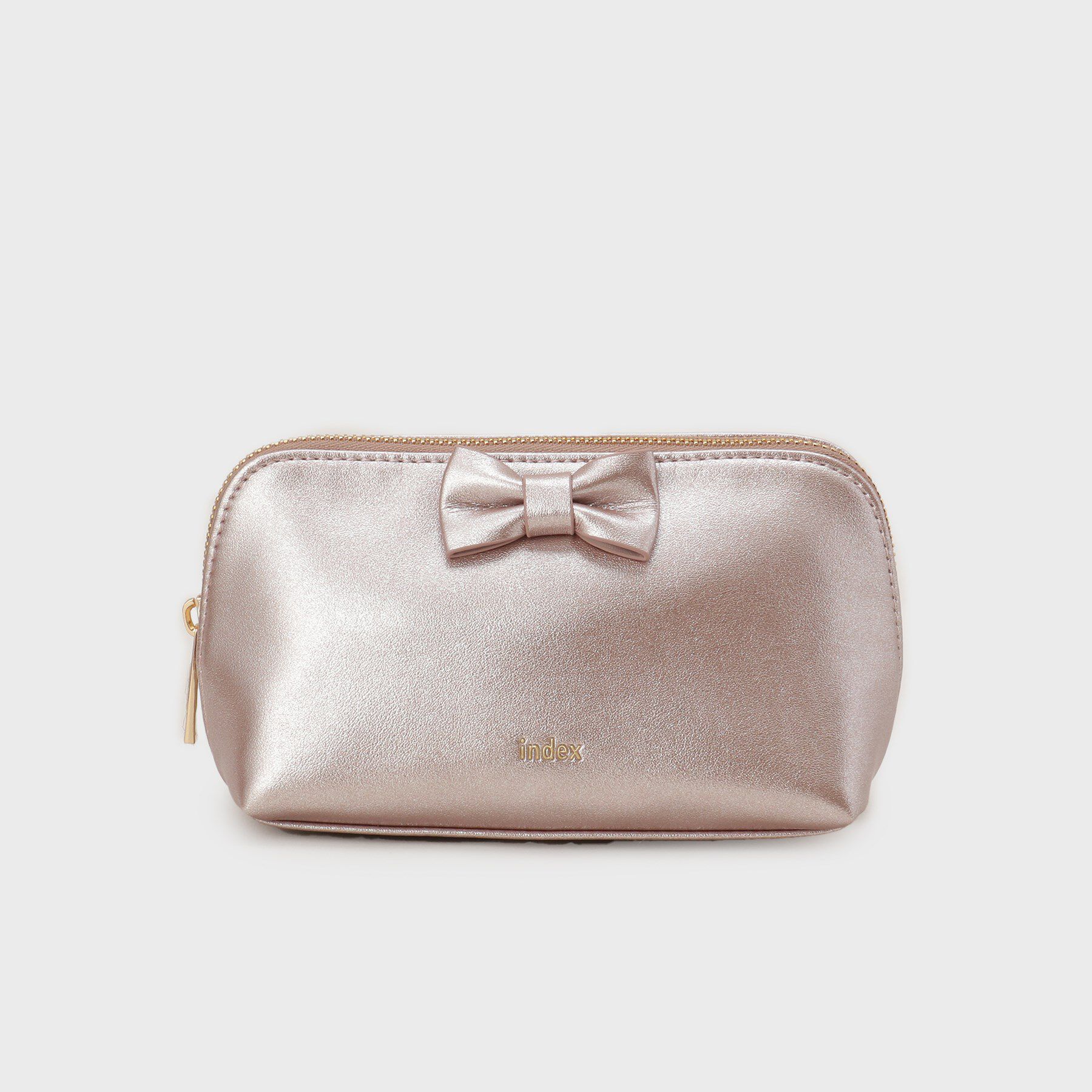 index「ラメ合皮リボンポーチ」|ポーチ|ピンク(072)
