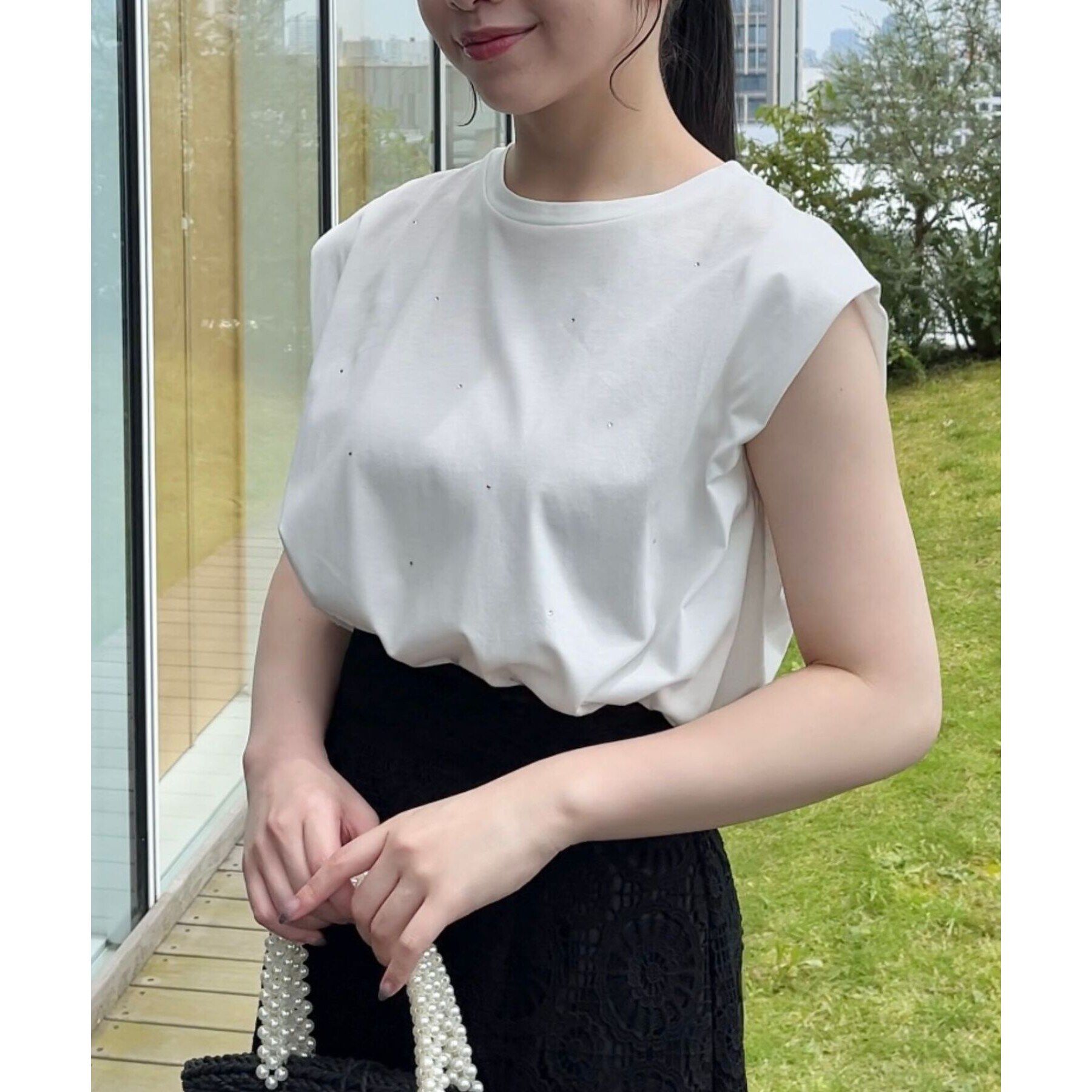 Couture broach「【インしないでキマる】ラインストーンTシャツ」|Tシャツ・カットソー|