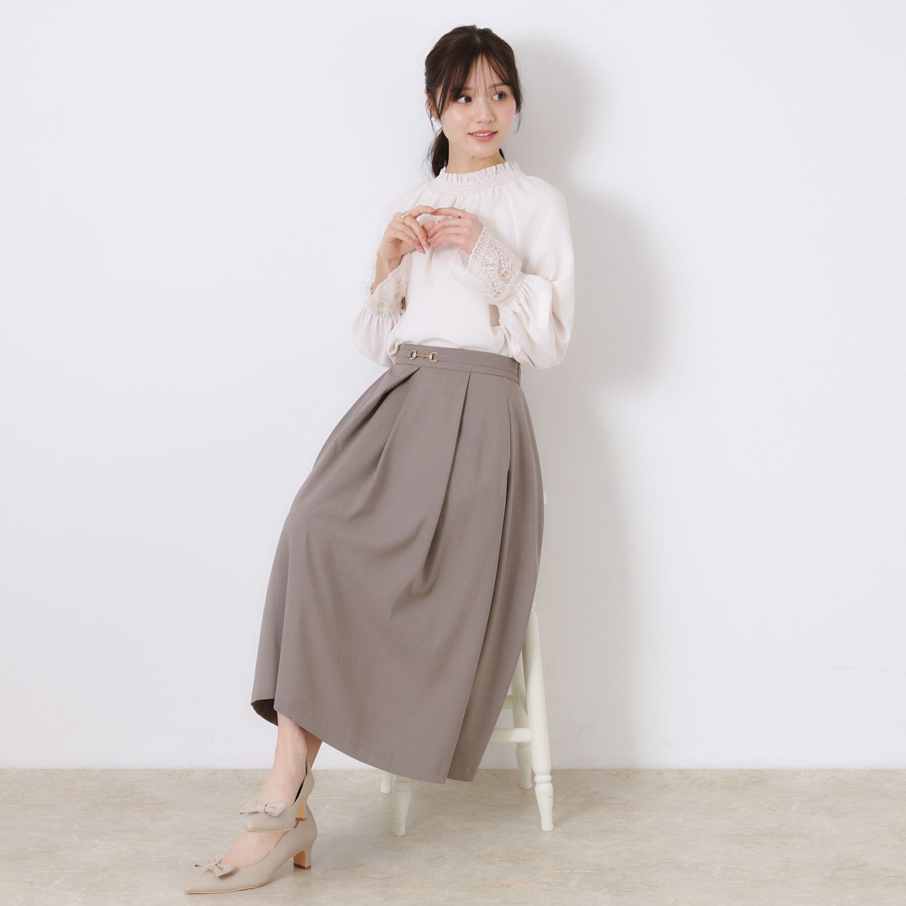 Couture broach「【きれいめ・美脚効果・通勤】ネオシャンブルビットスカート」|スカート|