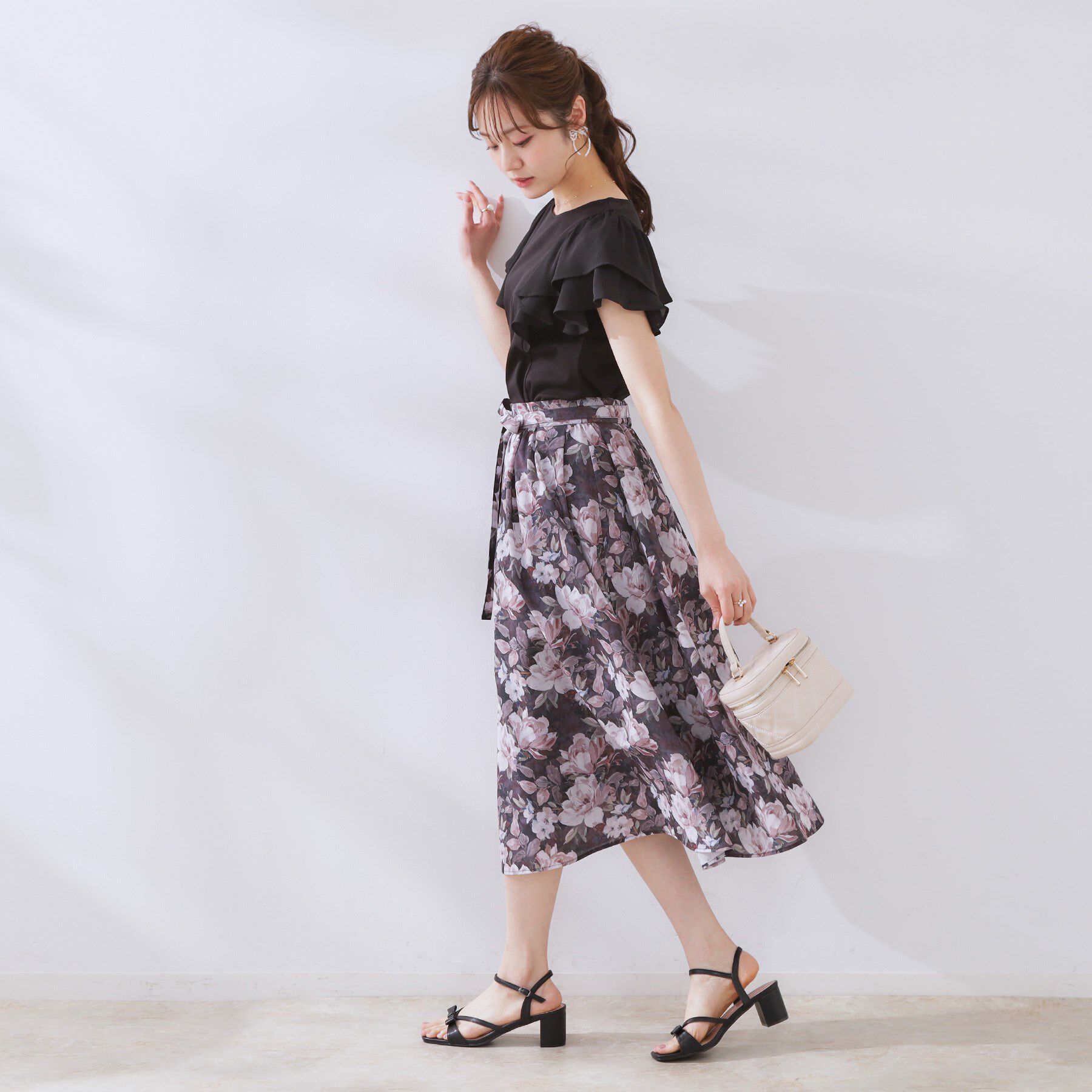 Couture broach「【接触冷感・UVカット・二の腕カバー】ラッフルフレアスリーブ」|Tシャツ・カットソー|