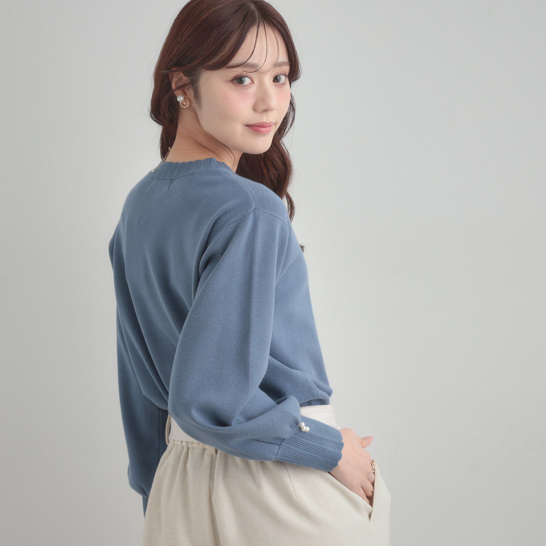 Couture broach「【洗える/スカラデザイン】パフスリーブ ニット」|ニット・セーター|