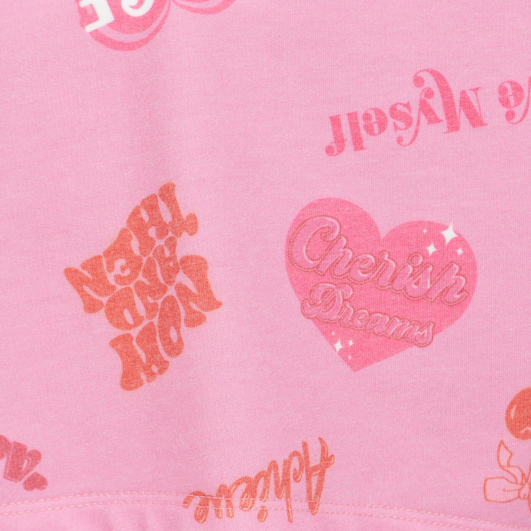 PINK-latte「【るーつくコラボ】総柄プリントフレンチスリーブプルオーバー」|Tシャツ・カットソー|