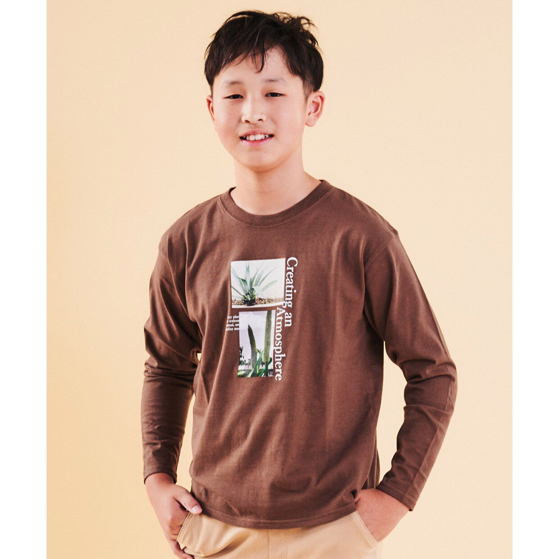 THE SHOP TK「【110－160/親子リンク】オーガビッツコットンプリントTシャツ/洗濯機OK」|Tシャツ・カットソー|