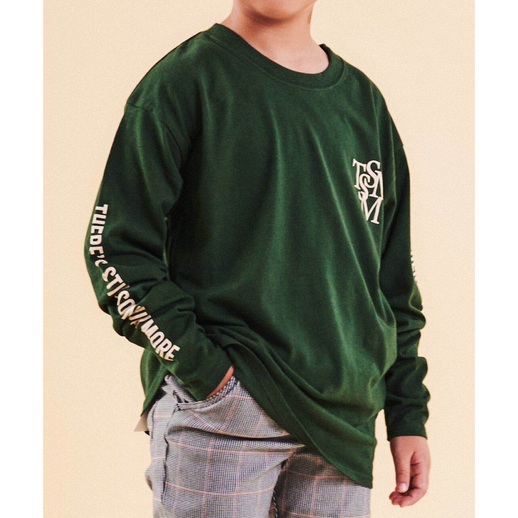 THE SHOP TK「【130-160】オーガビッツコットン長袖Tシャツ/洗濯機OK」|Tシャツ・カットソー|グリーン(122)