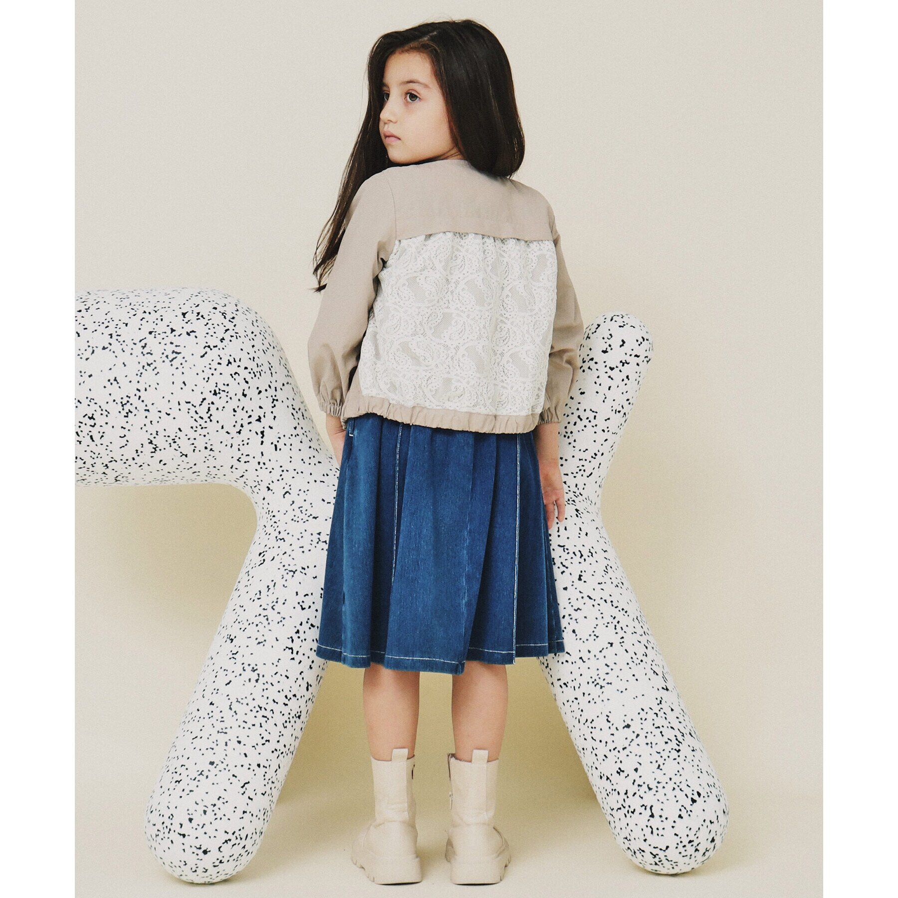 THE SHOP TK「【120-160/親子リンク】バックレースブルゾン/洗濯機OK」|ブルゾン・スタジャン|