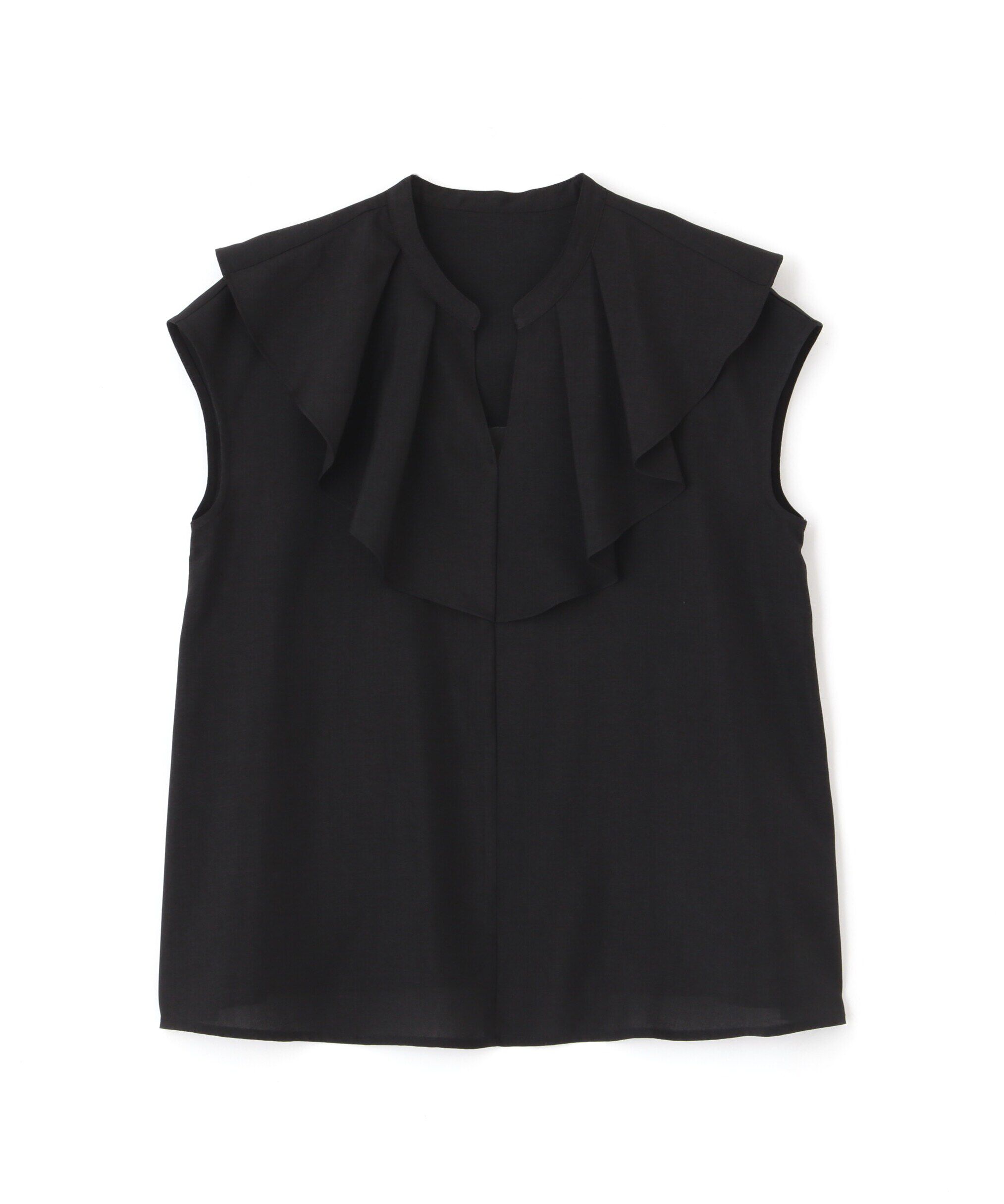  「ドライタッチポプリンフリルカラーブラウス」|シャツ・ブラウス|