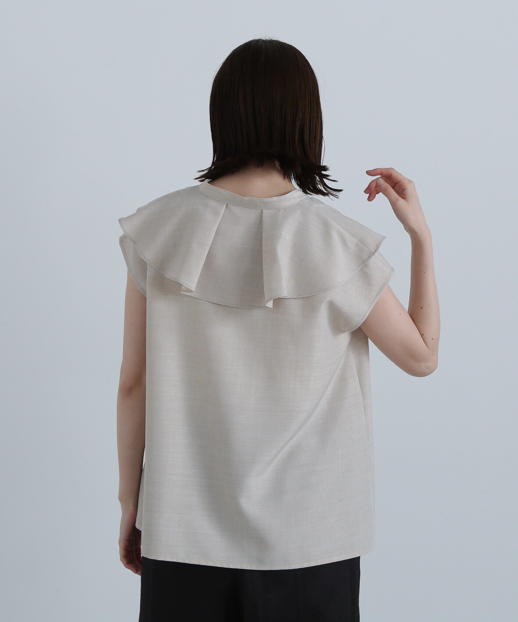  「ドライタッチポプリンフリルカラーブラウス」|シャツ・ブラウス|