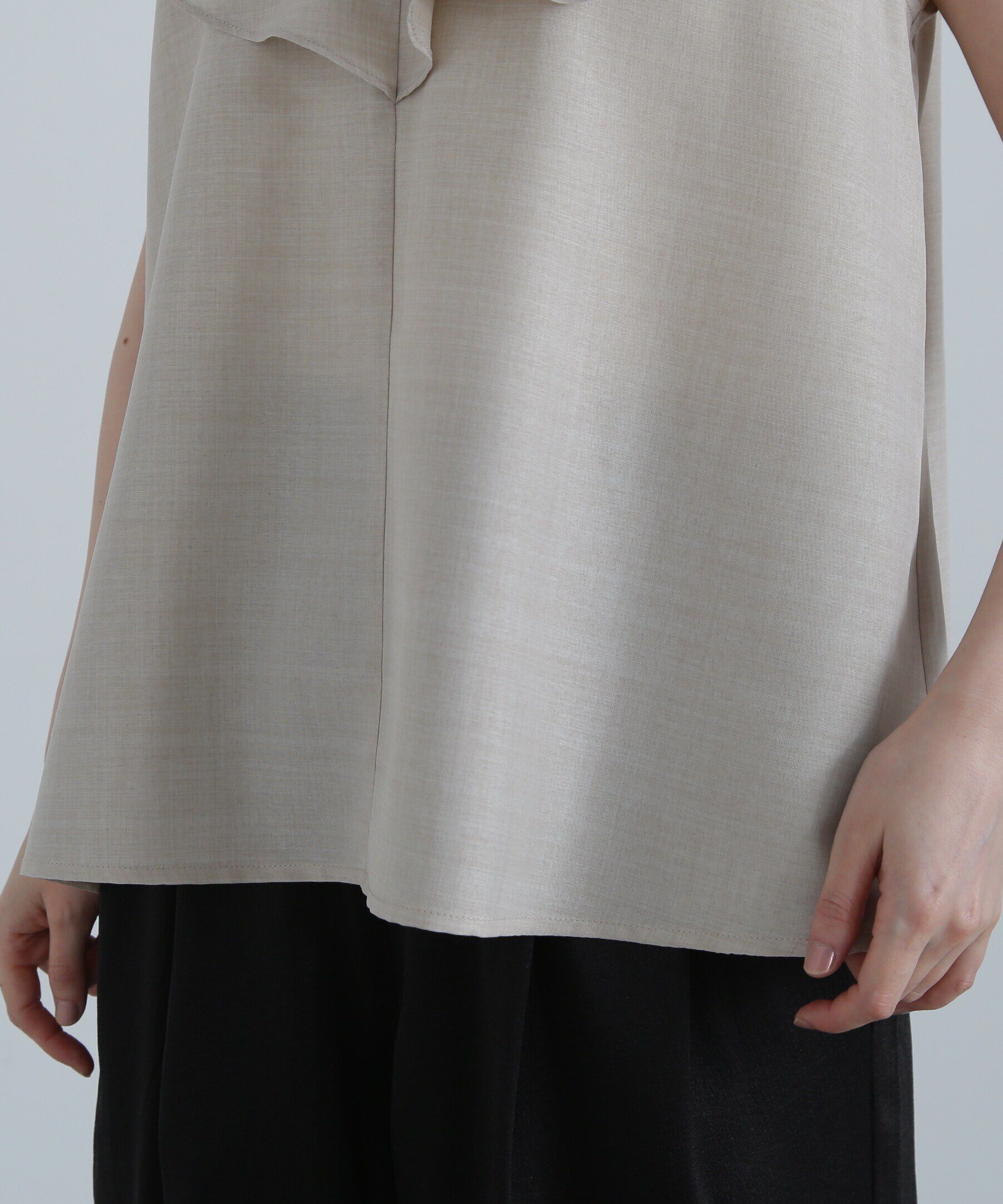  「ドライタッチポプリンフリルカラーブラウス」|シャツ・ブラウス|