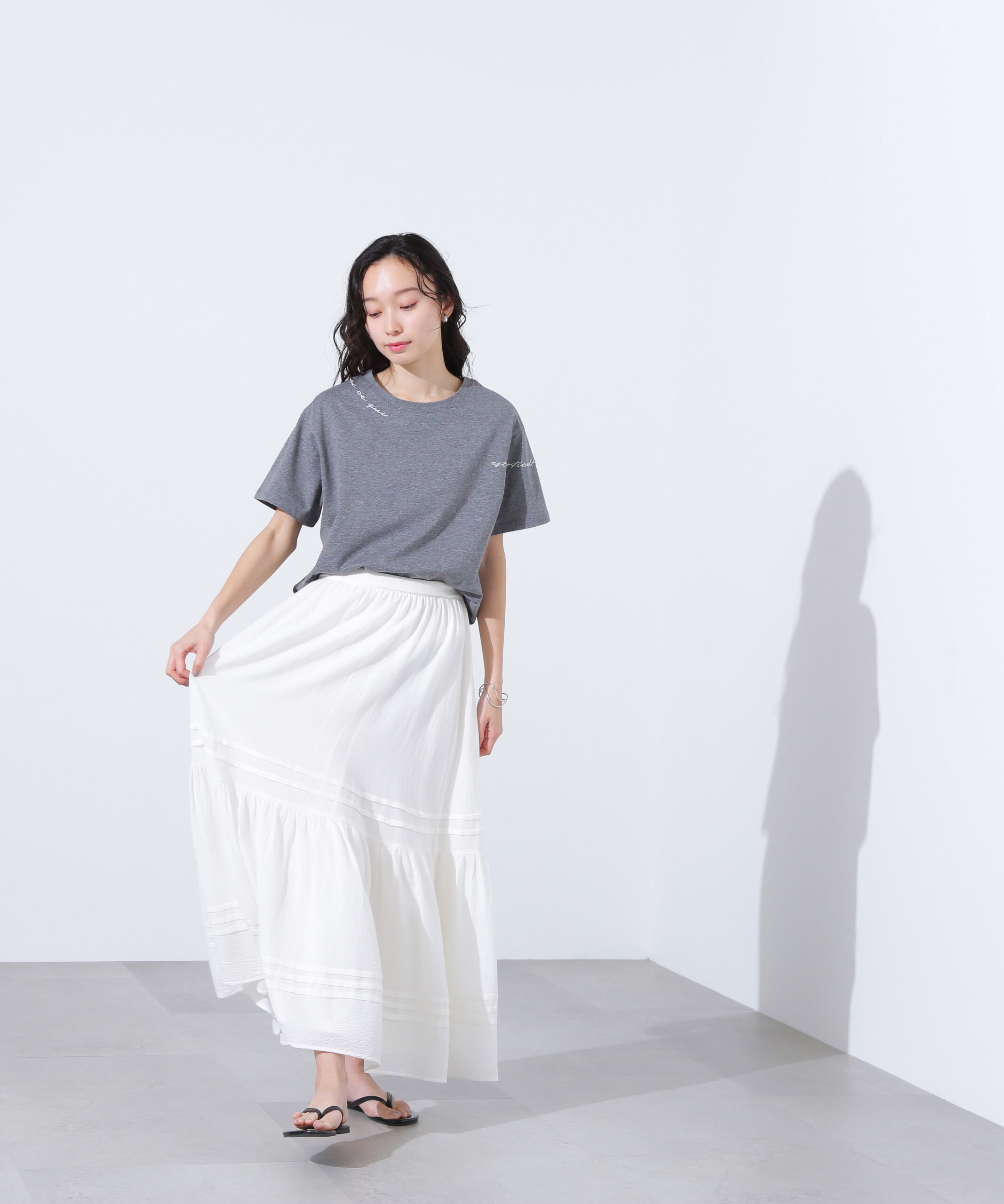  「ロゴ刺繍カットソー」|Tシャツ・カットソー|