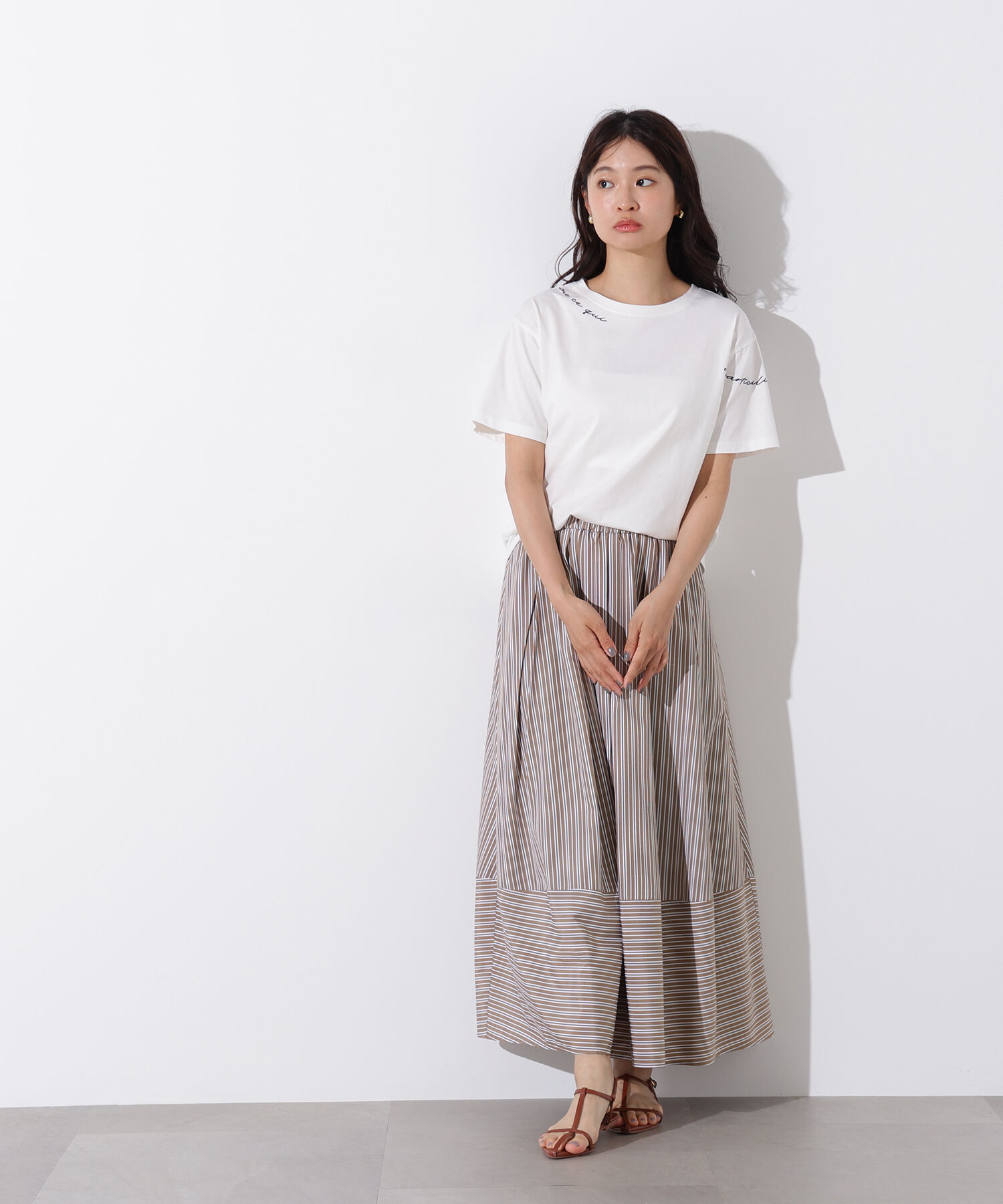  「ロゴ刺繍カットソー」|Tシャツ・カットソー|