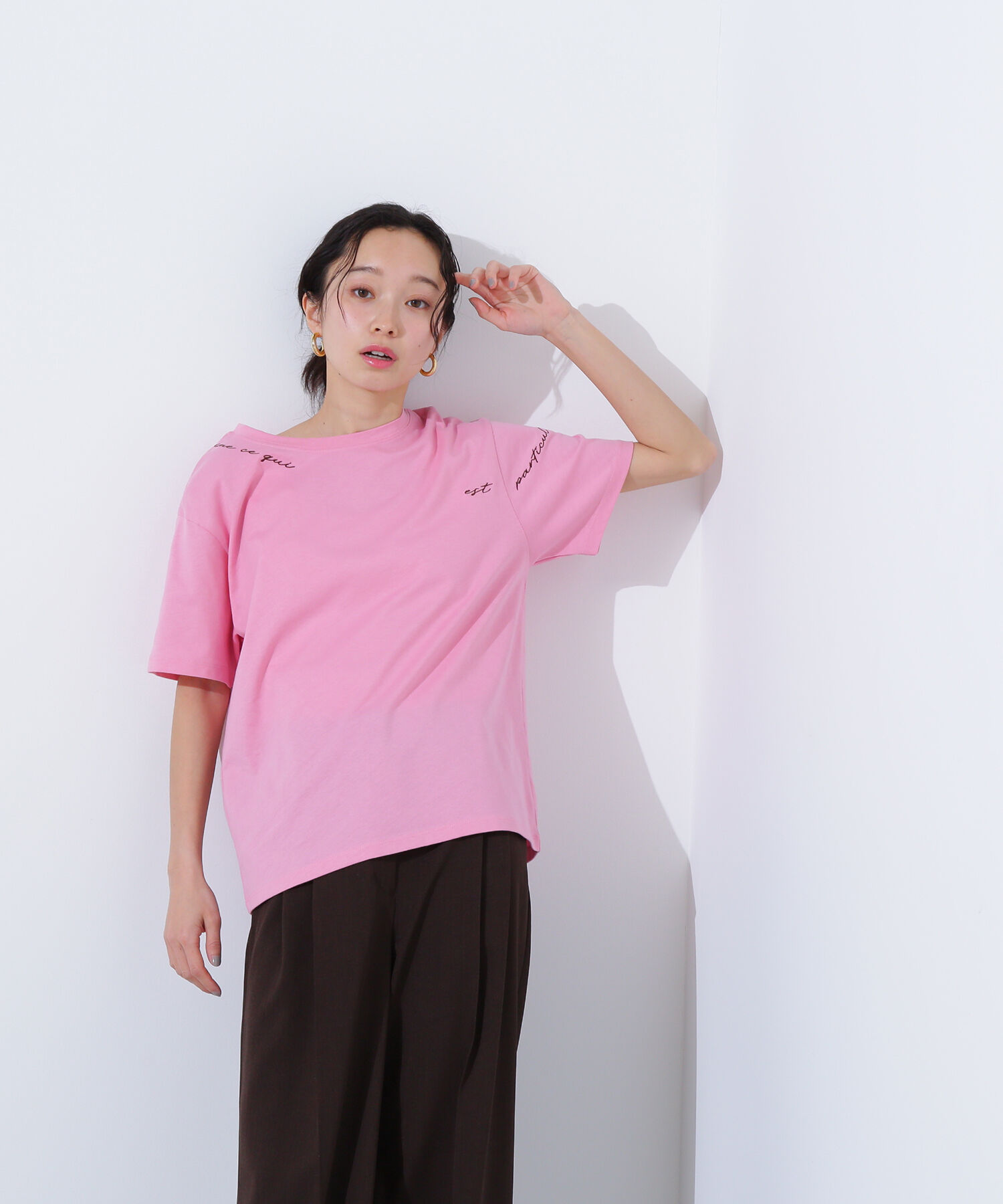  「ロゴ刺繍カットソー」|Tシャツ・カットソー|