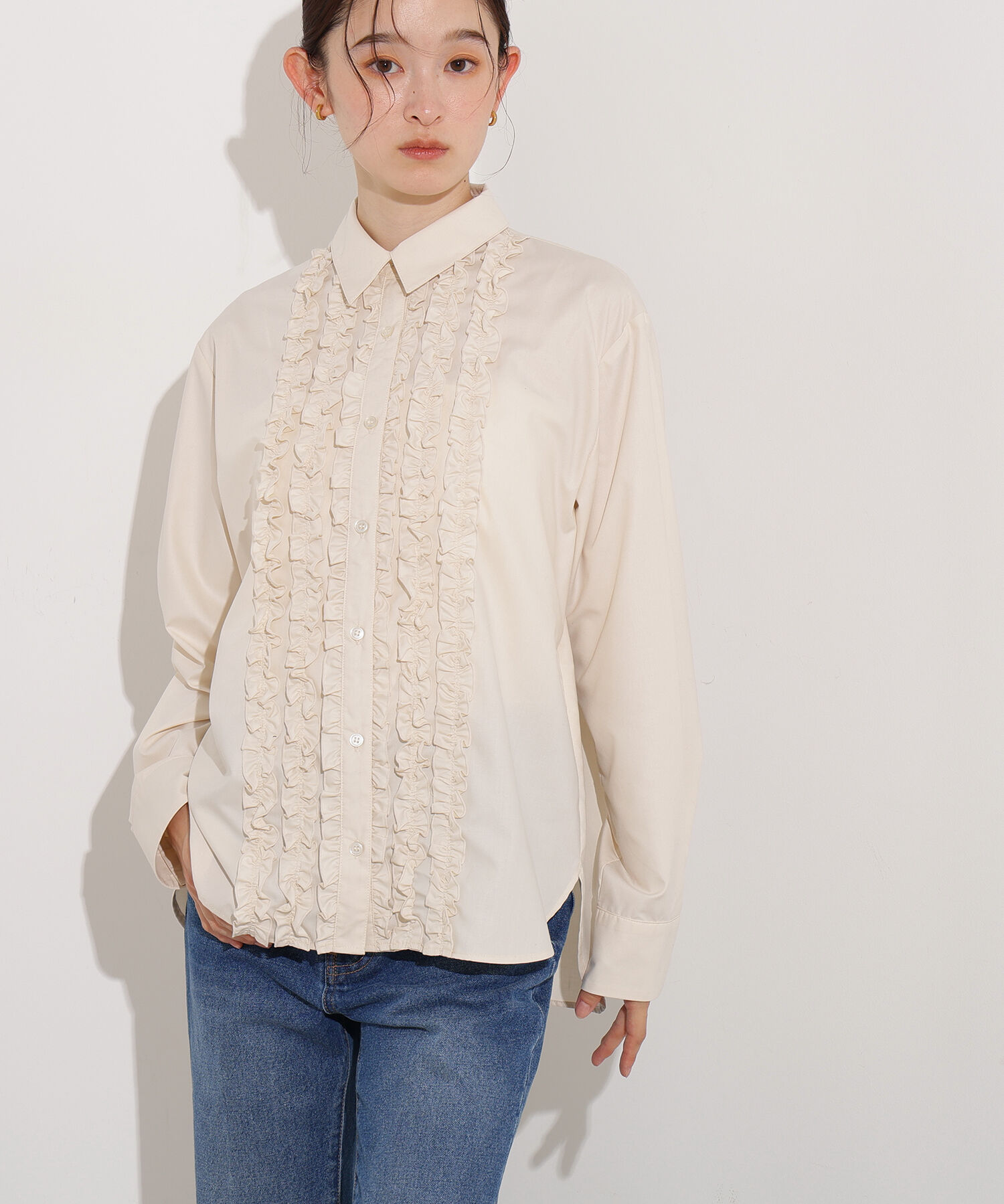  「フロントフリルブラウス」|シャツ・ブラウス|