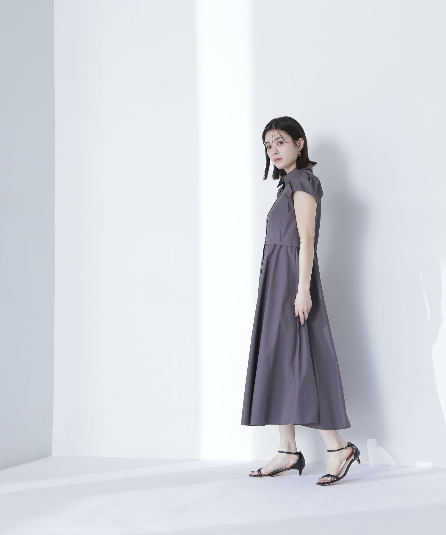  「タックパフシャツワンピース」|ワンピース|