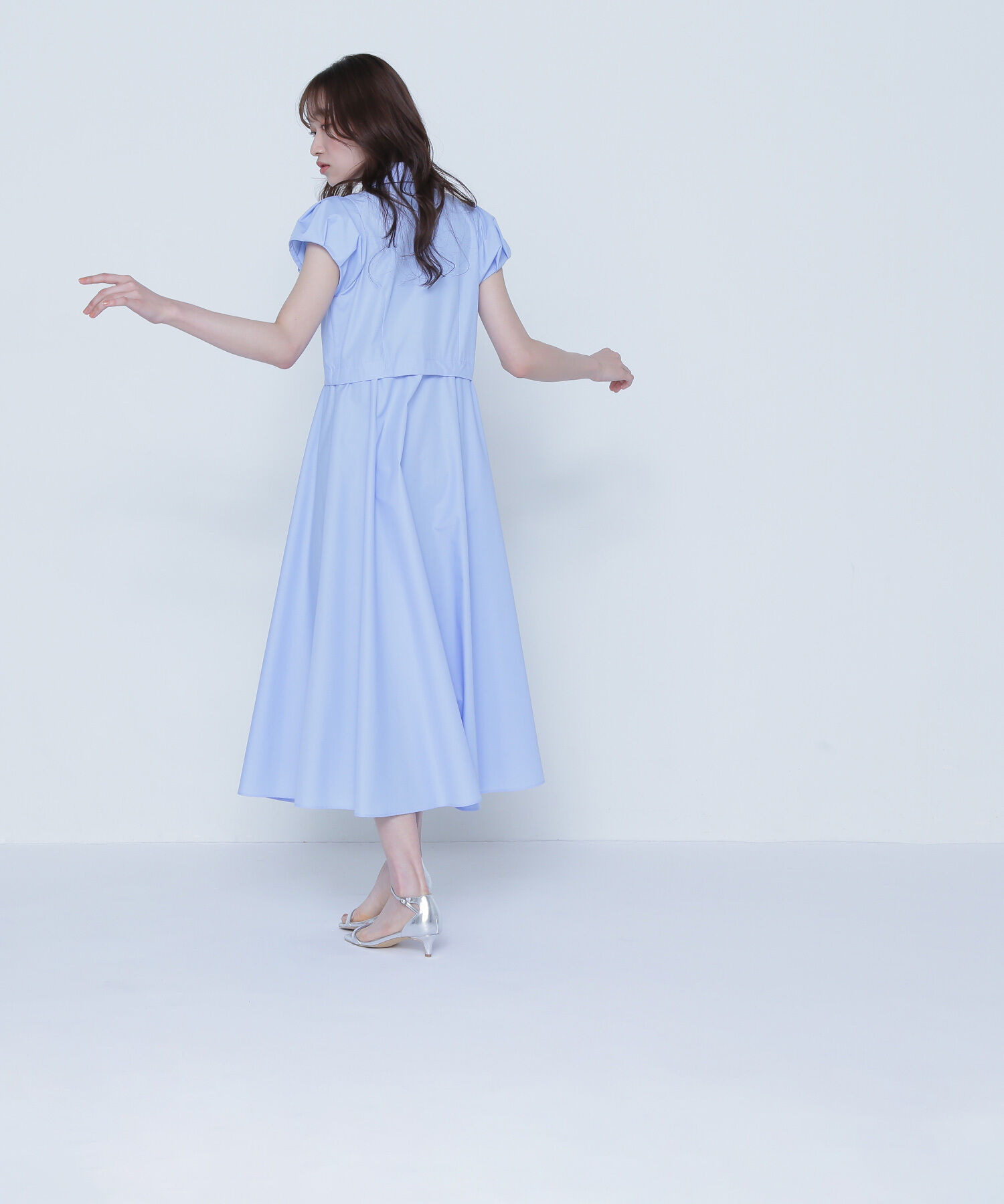  「タックパフシャツワンピース」|ワンピース|