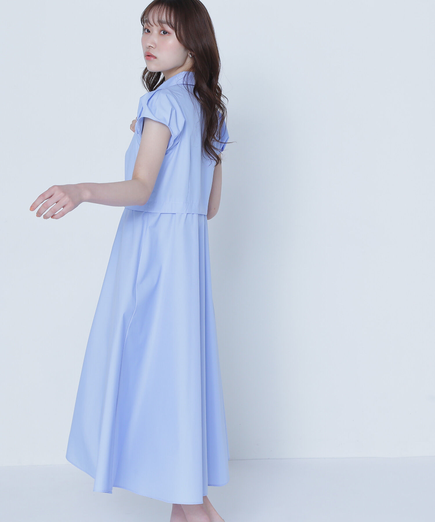  「タックパフシャツワンピース」|ワンピース|