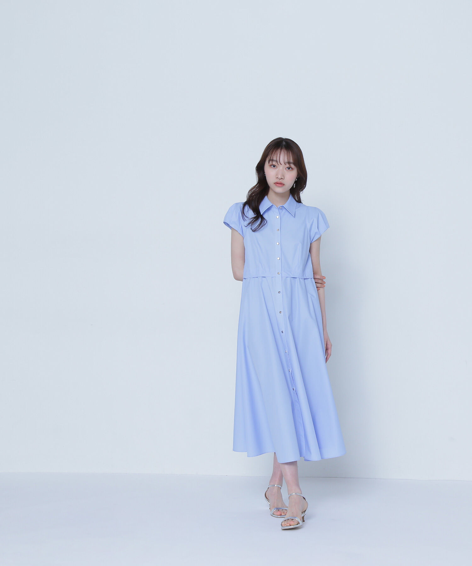  「タックパフシャツワンピース」|ワンピース|