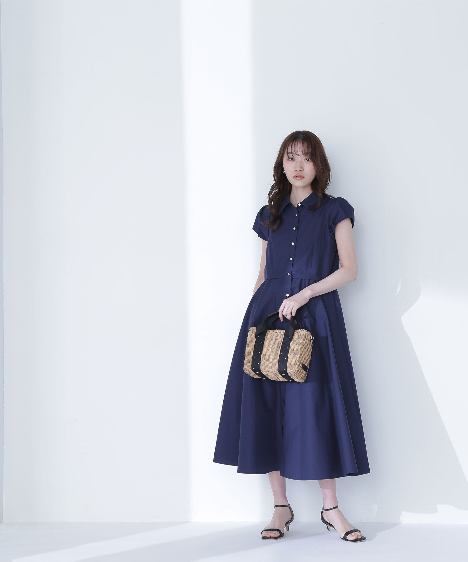  「タックパフシャツワンピース」|ワンピース|