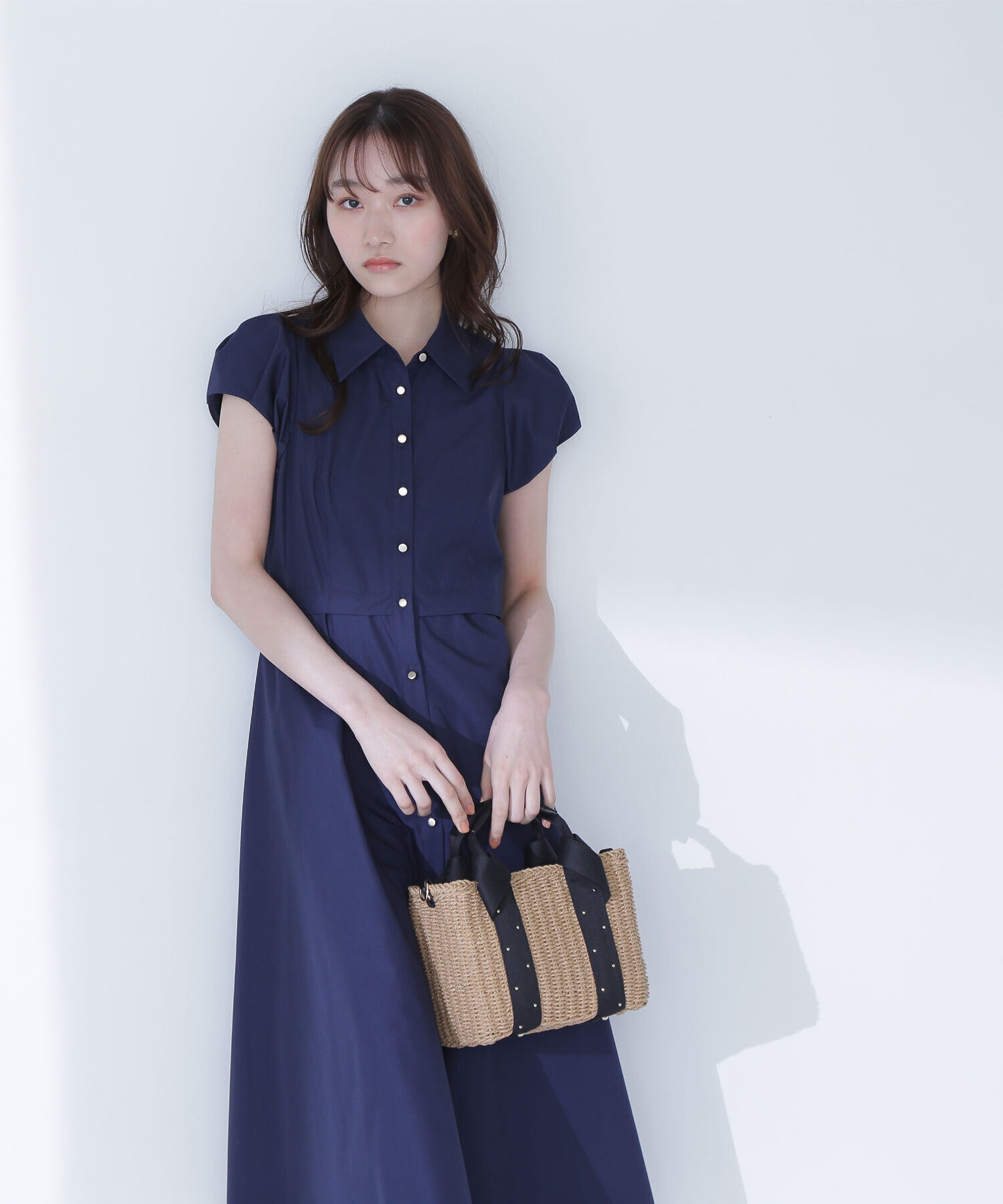  「タックパフシャツワンピース」|ワンピース|